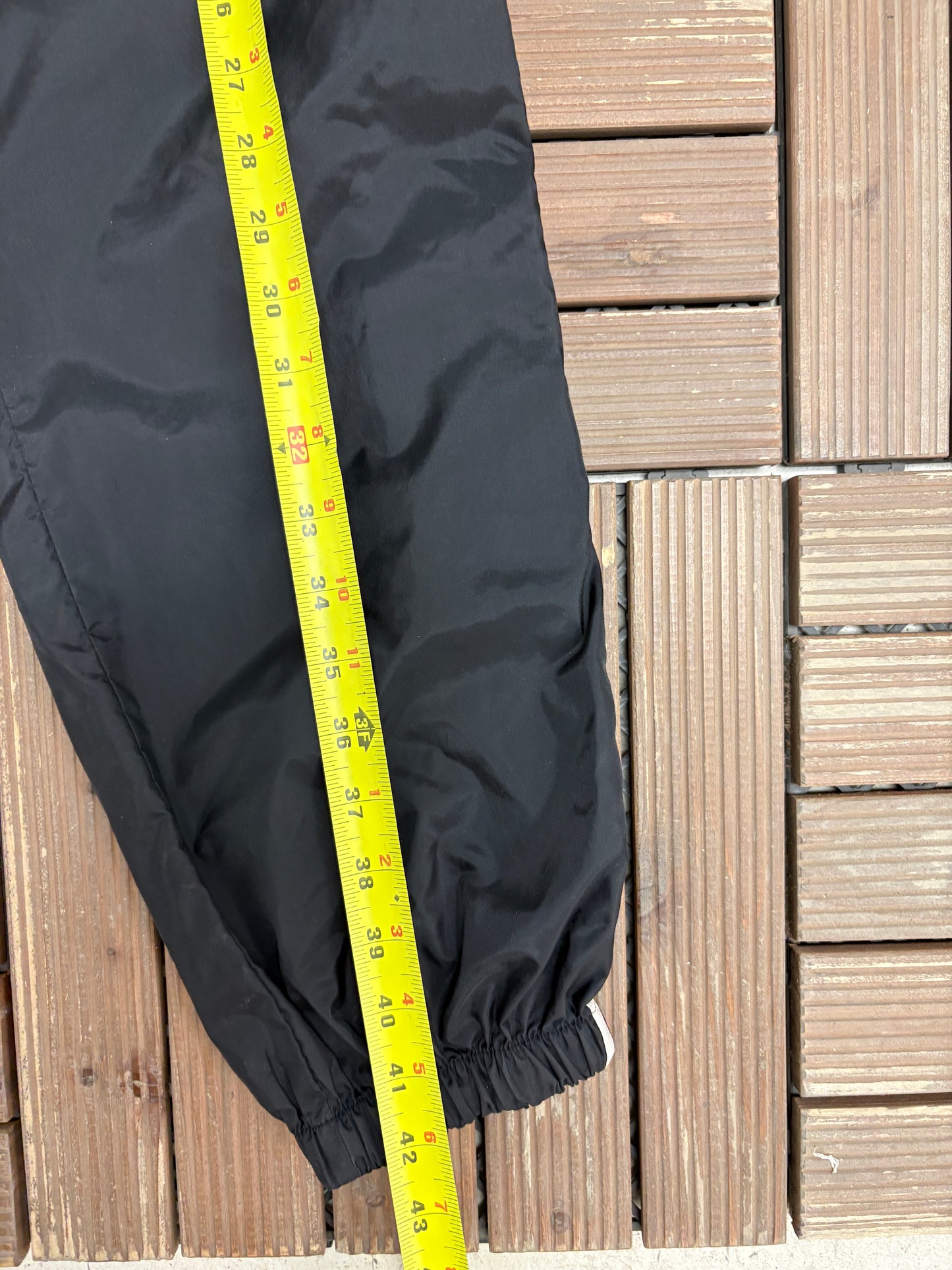 Adidas Striped Graphic Track Pants | Size Medium | Vintage 2000s Black Branded Pants |