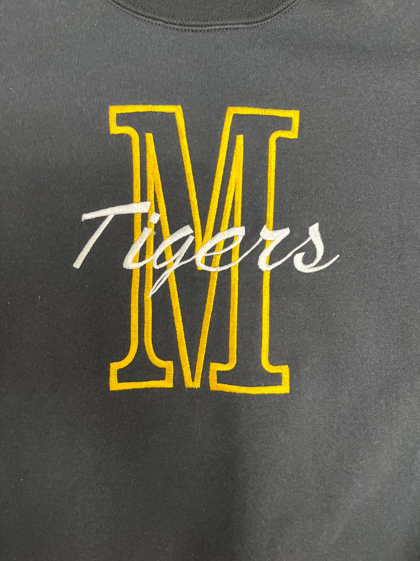 Missouri Tigers Embroidered Graphic Crewneck | Size X-Large | Vintage 1990s College Black Sweater |