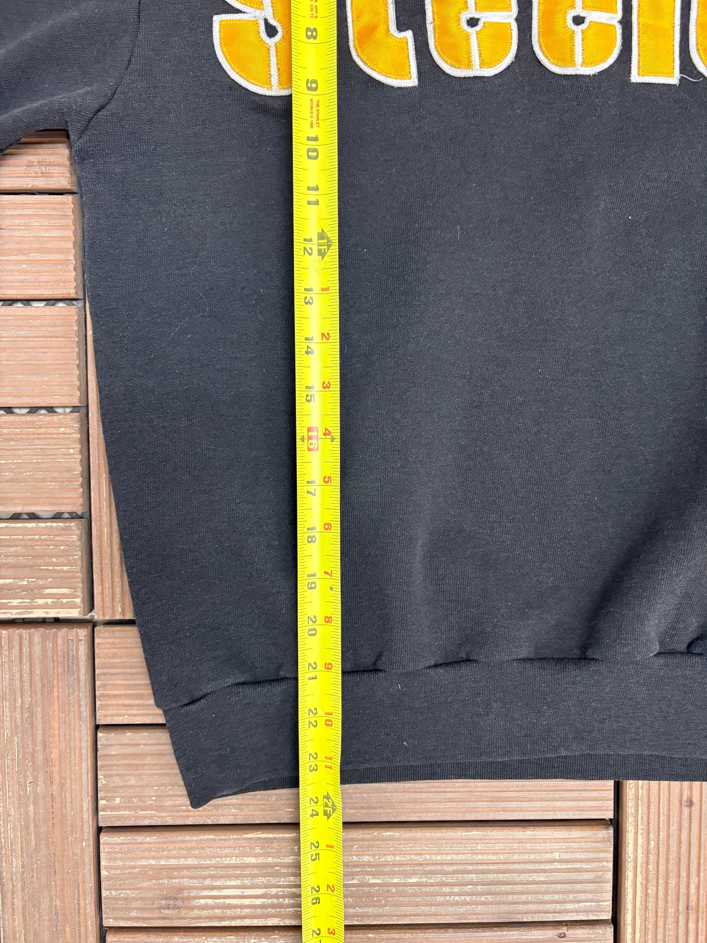 Pittsburgh Steelers Embroidered Turtleneck Graphic Crewneck | Size Large | Vintage 1990s NFL Football Black Sweater |