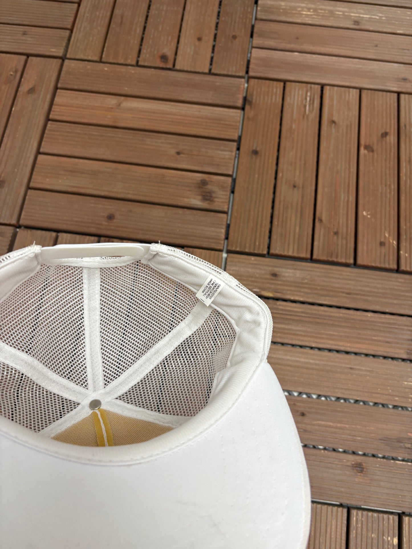 JIF Presents Mr. Pringles Graphic Hat | Snap Back | Vintage 1990s Promotional White Cap |