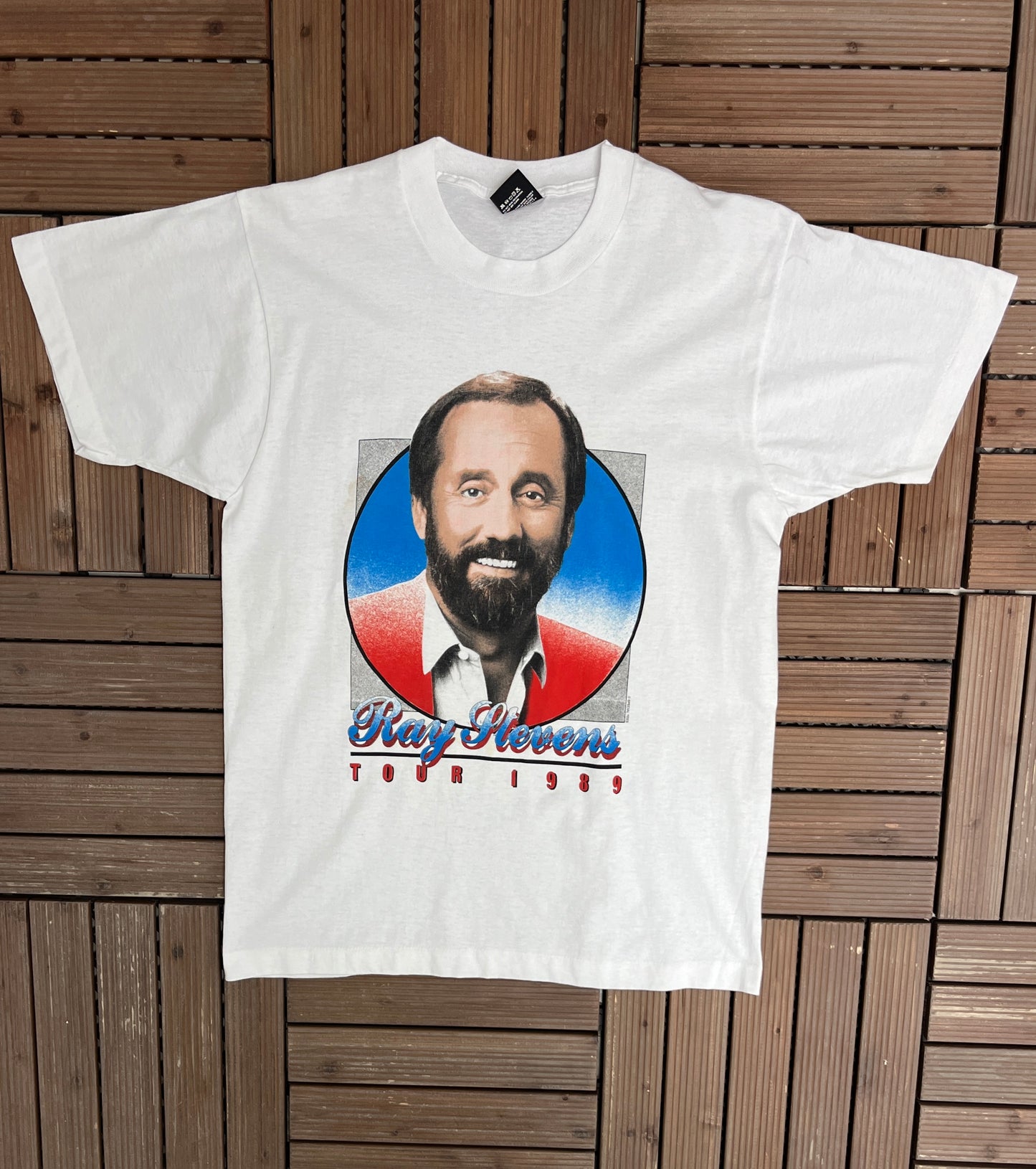 Ray Stevens Tour 1989 Graphic Tee | Size Large | Vintage 1980s Country Music White T-Shirt |
