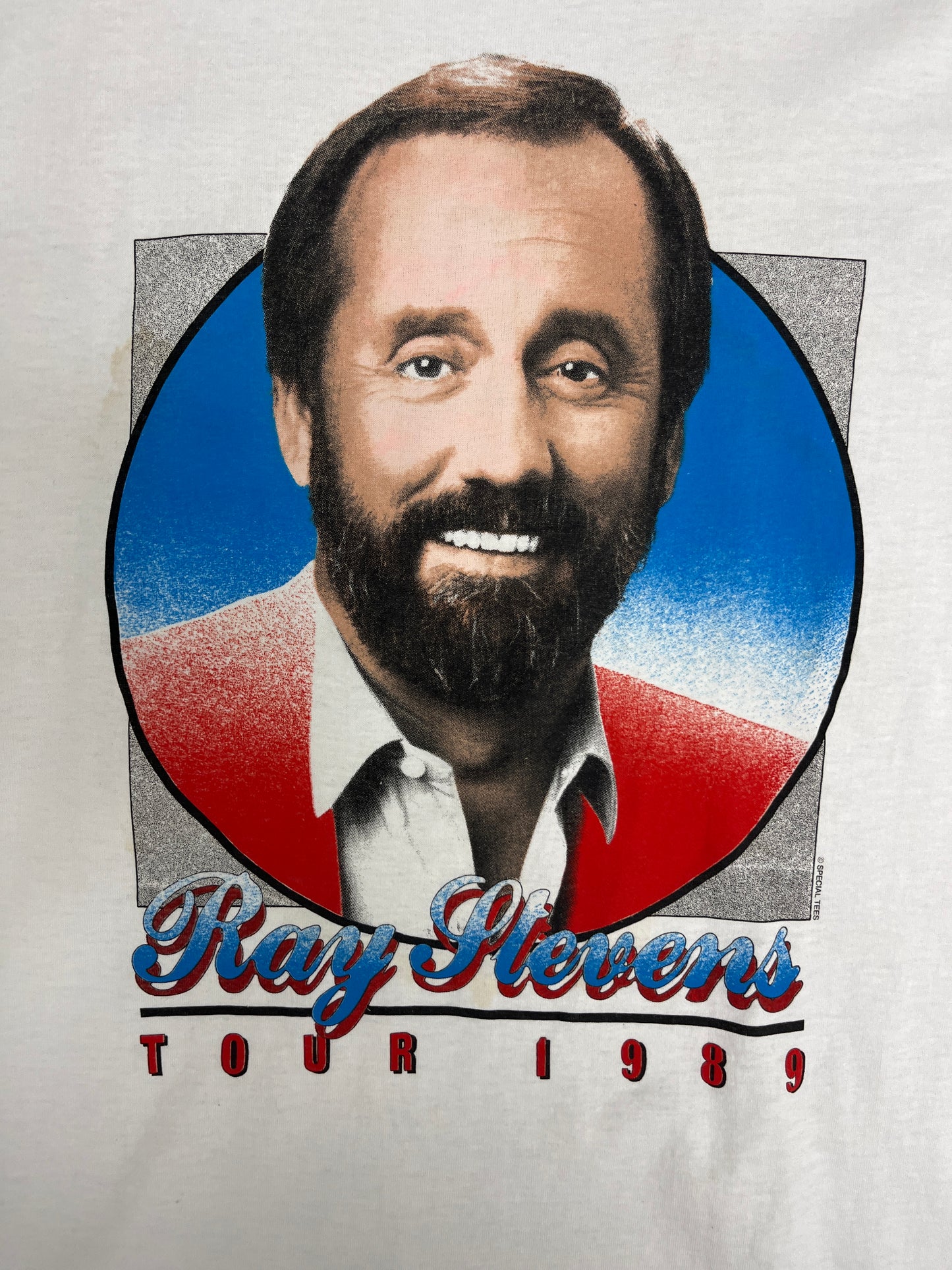Ray Stevens Tour 1989 Graphic Tee | Size Large | Vintage 1980s Country Music White T-Shirt |