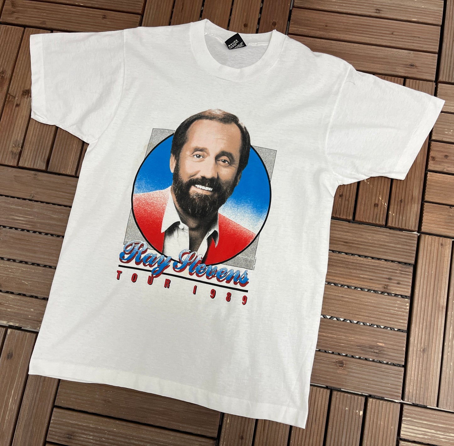 Ray Stevens Tour 1989 Graphic Tee | Size Large | Vintage 1980s Country Music White T-Shirt |