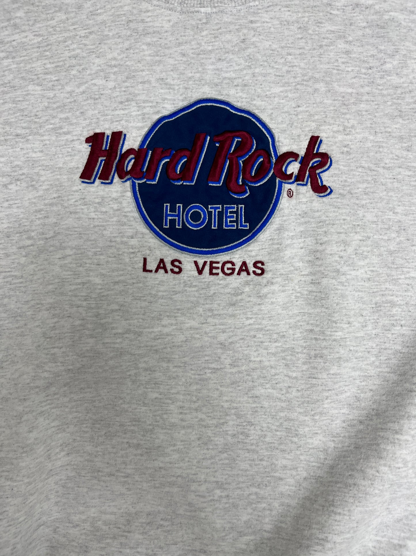 Hard Rock Hotel Las Vegas Graphic Crewneck | Size X-Large | Vintage 1990s Promotional Collectors Grey Sweater |
