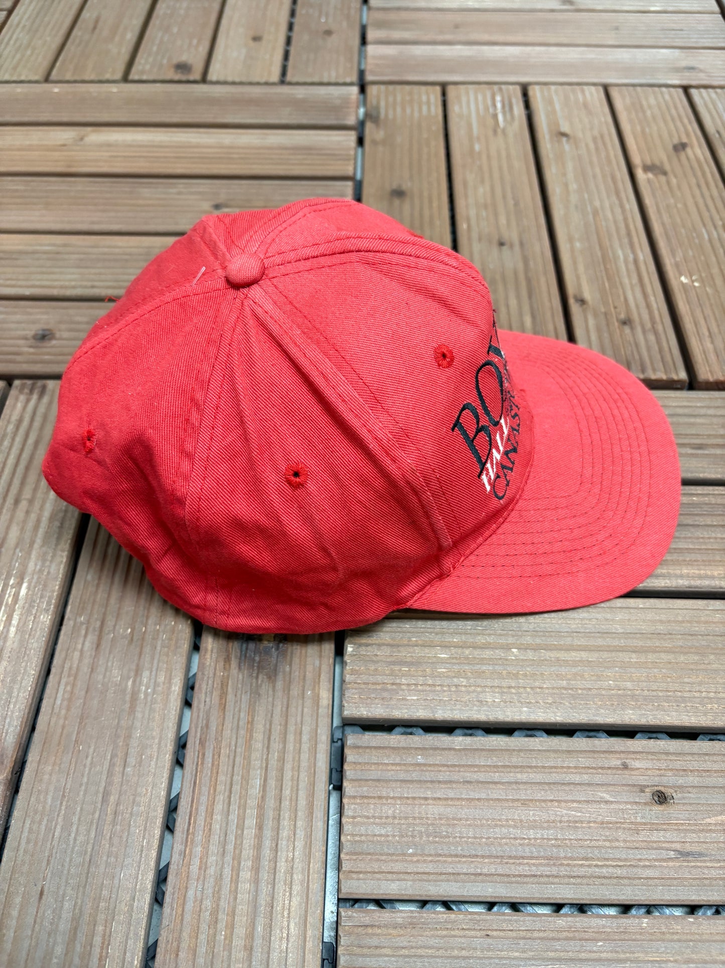 Boxing Hall Of Fame Graphic Hat | Snap Back | Vintage 1990s Promotional Red Cap |