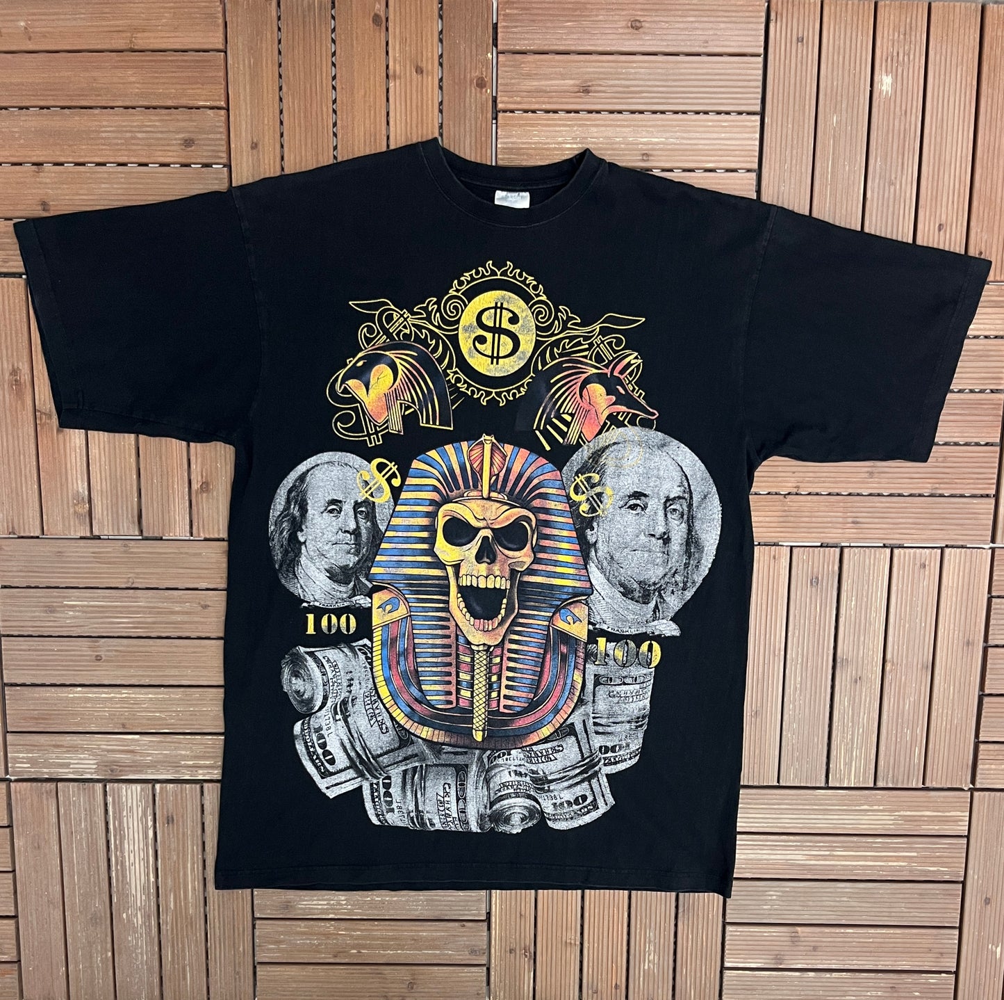 Pharaoh Money Graphic Tee | Size XX-Large | Vintage 2000s Black T-Shirt |