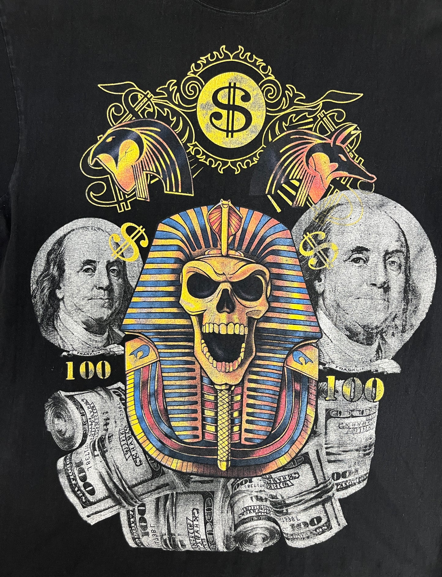 Pharaoh Money Graphic Tee | Size XX-Large | Vintage 2000s Black T-Shirt |