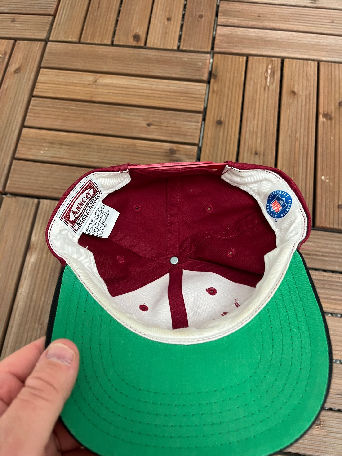 San Francisco 49ers Graphic Hat | Youth Snap Back | Vintage 1990s NFL Football Red Cap |