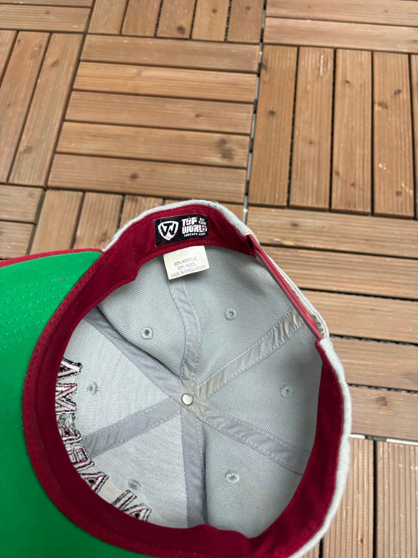 Alabama Crimson Tide Roll Tide Graphic Hat | Snap Back | Vintage 2000s College Grey Cap |