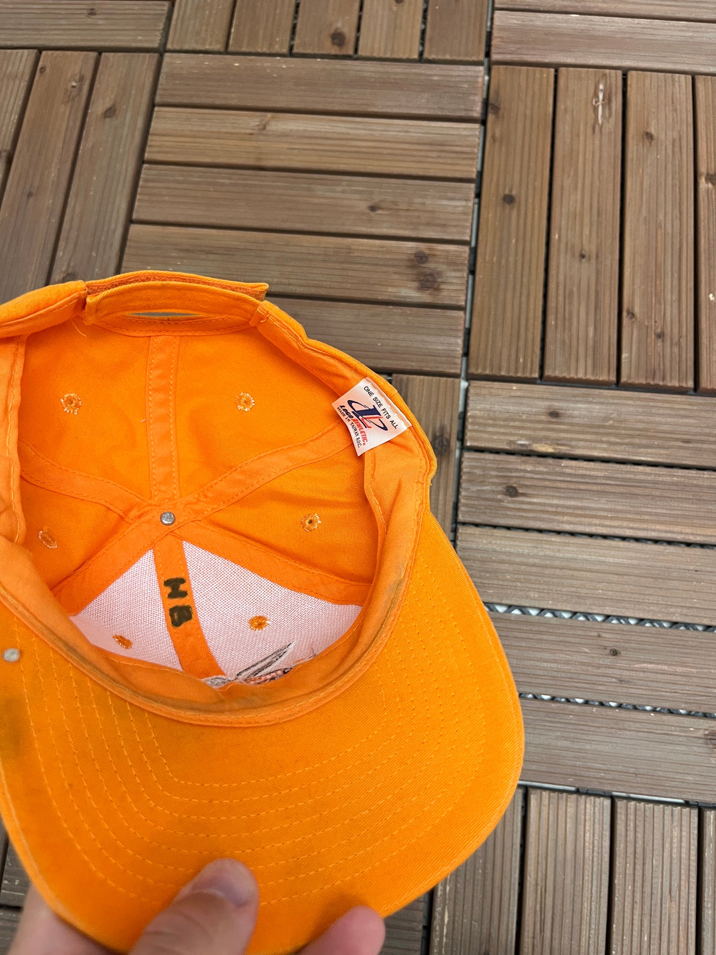 Indianapolis 500 Racing Graphic Hat | Strap Back | Vintage 2000s NASCAR Racing Orange Cap |
