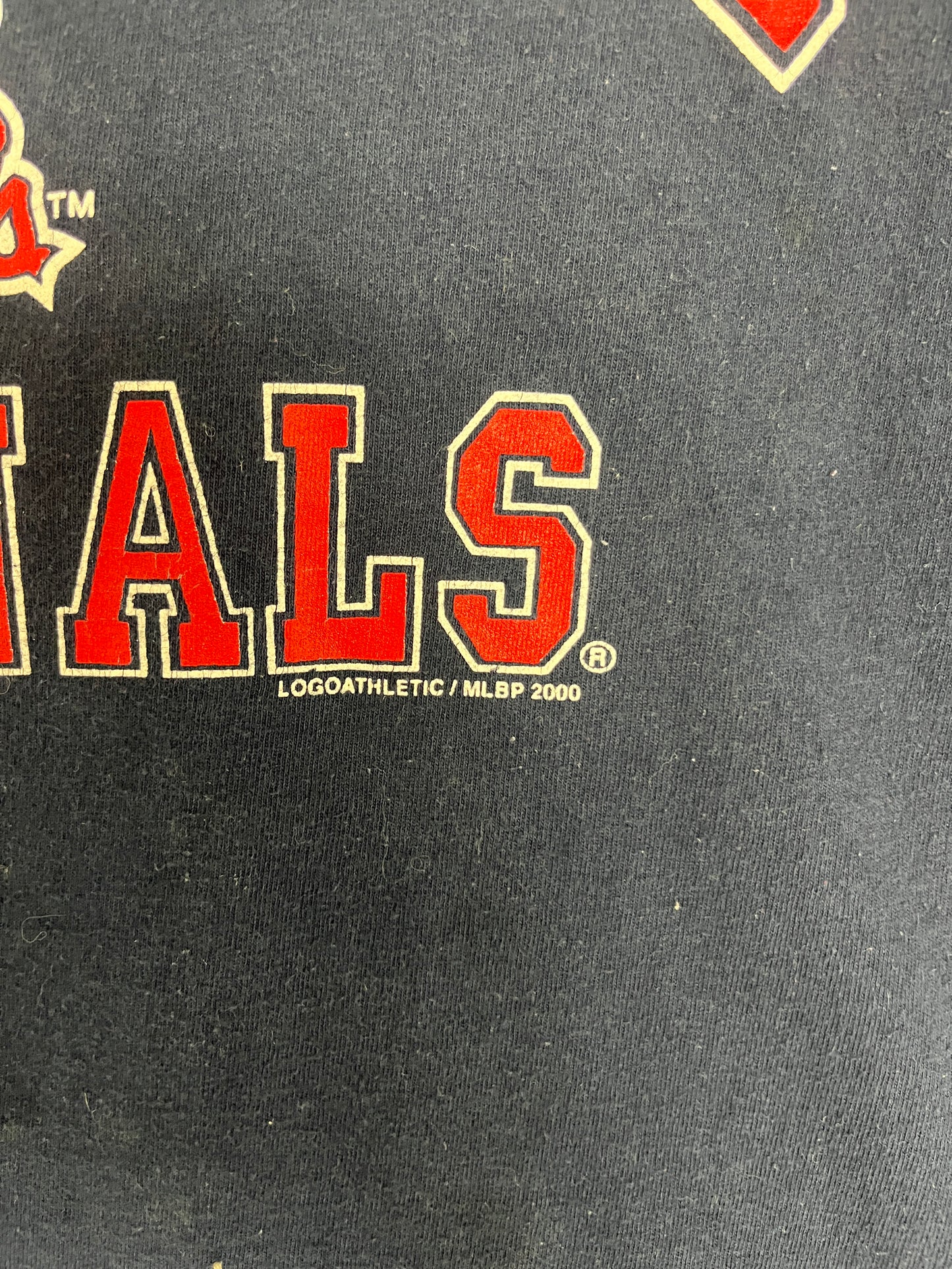 St. Louis Cardinals Graphic Tee | Size XX-Large | Vintage 2000s Logo 7 MLB Baseball Blue T-Shirt |