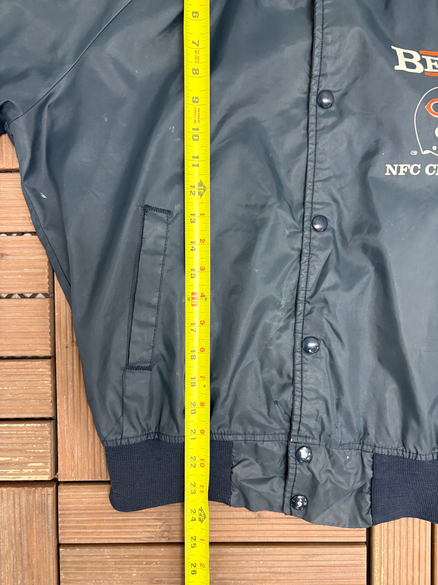 Chicago Bears Super Bowl XX Graphic Jacket | Size Medium | Vintage 1980s NFL Football Blue Jacket |