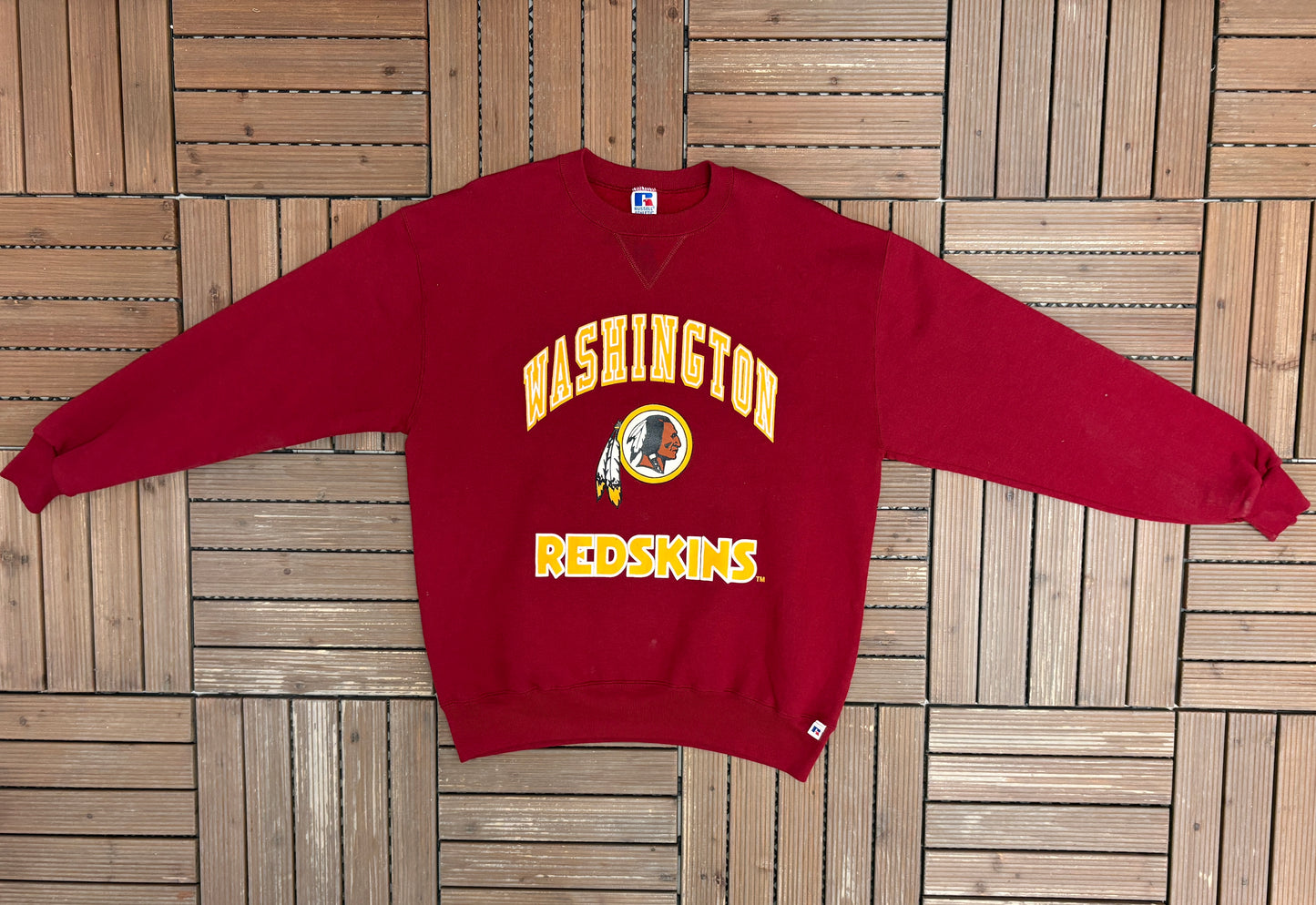 Washington Redskins Graphic Crewneck | Size X-Large | Vintage 1990s Red NFL Football Sweater |