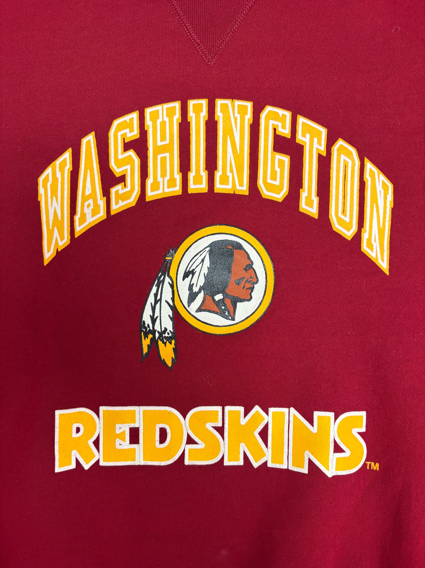 Washington Redskins Graphic Crewneck | Size X-Large | Vintage 1990s Red NFL Football Sweater |