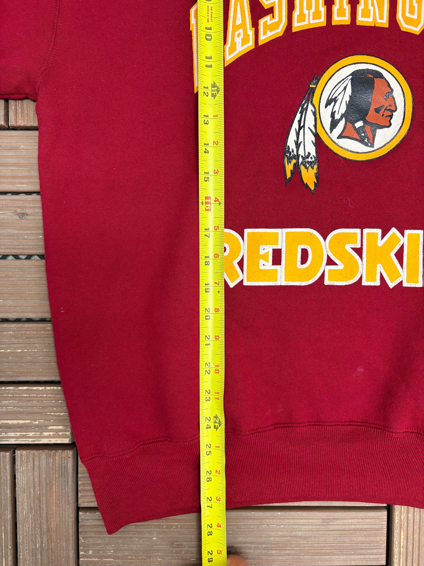 Washington Redskins Graphic Crewneck | Size X-Large | Vintage 1990s Red NFL Football Sweater |