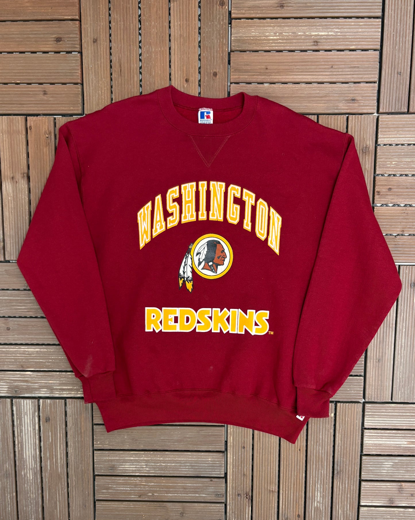 Washington Redskins Graphic Crewneck | Size X-Large | Vintage 1990s Red NFL Football Sweater |