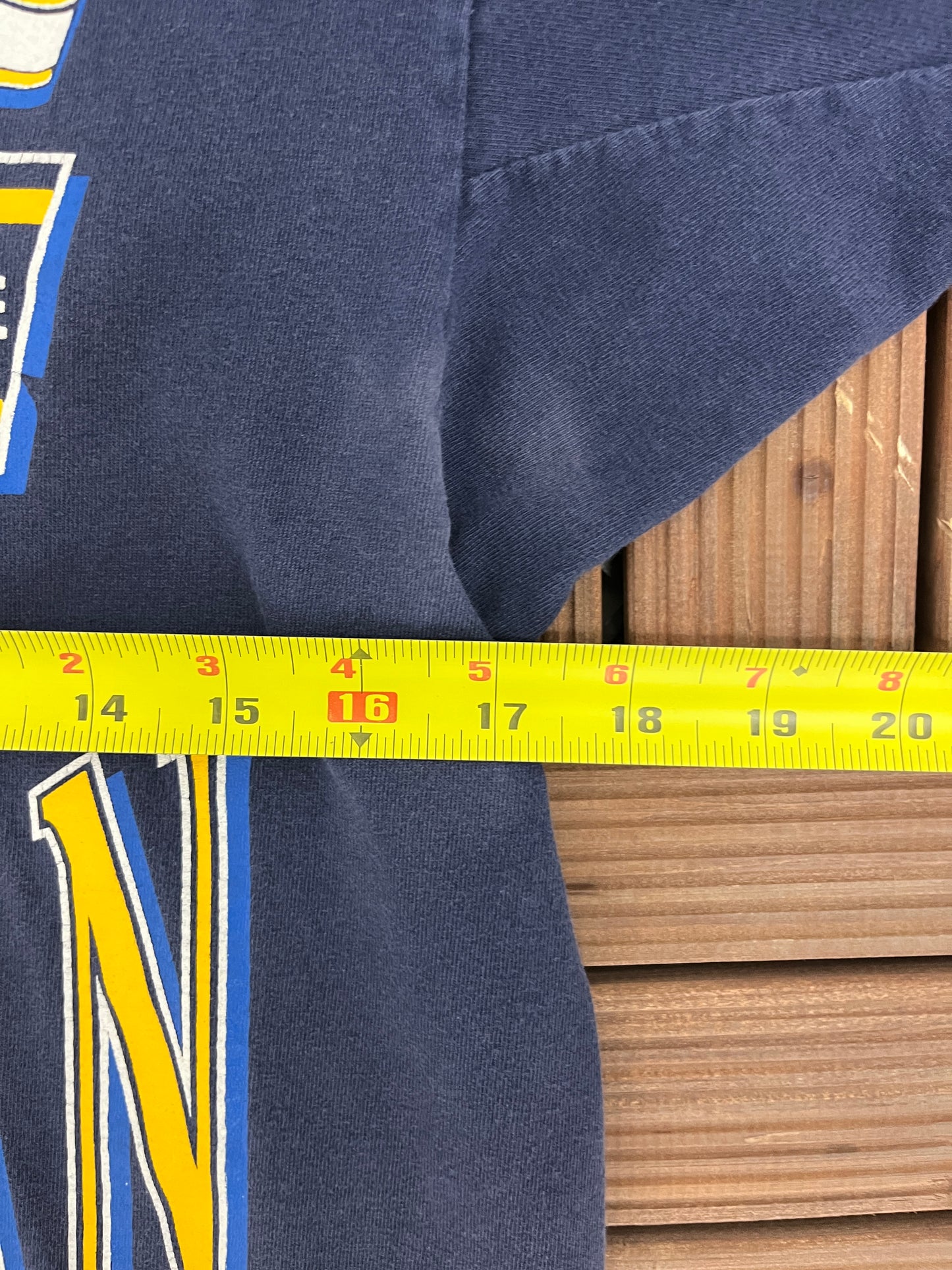 Michigan Wolverines Go Blue Graphic Tee | Size Medium | Vintage 1990s College Sports Blue T-Shirt |