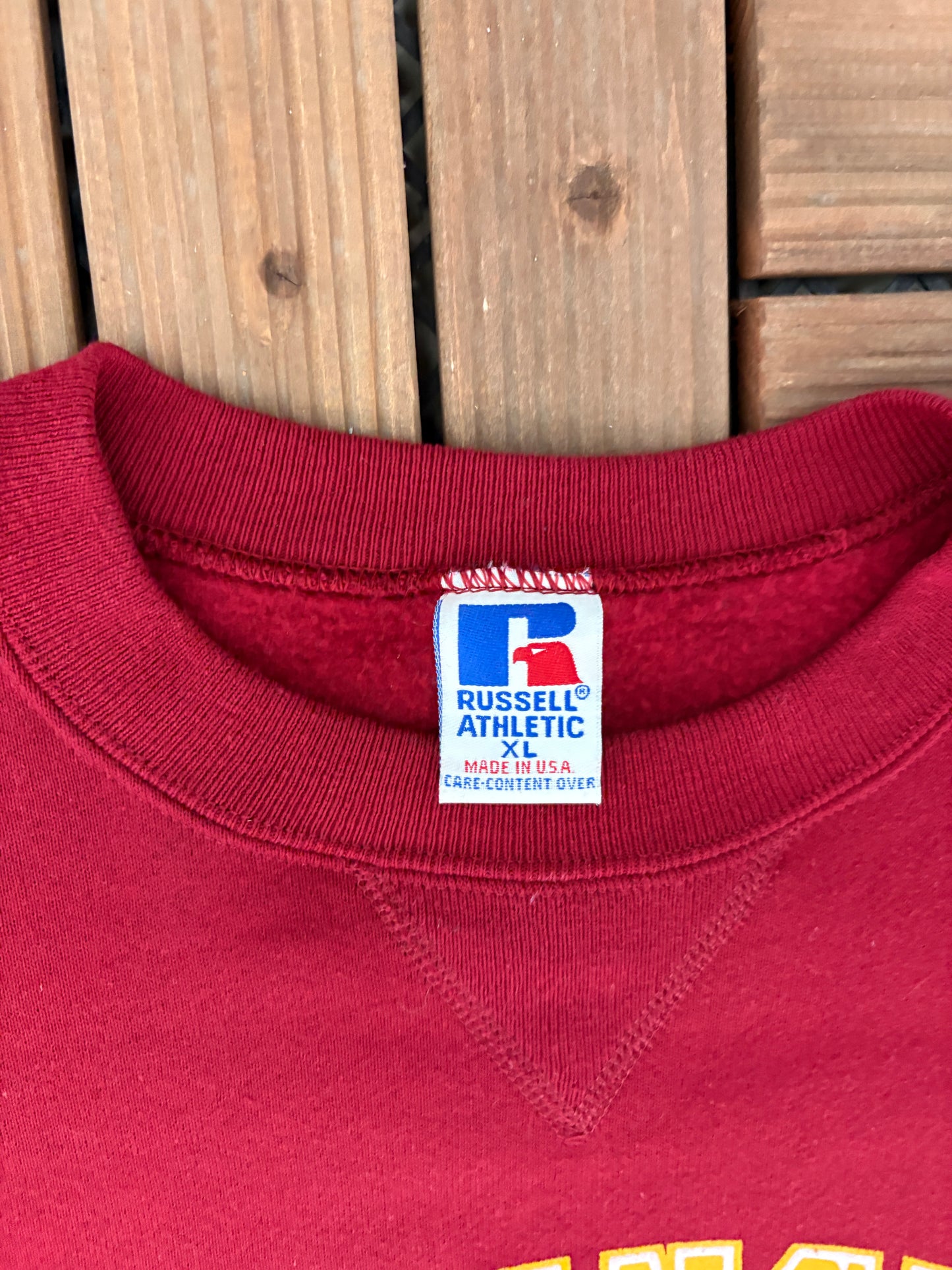 Washington Redskins Graphic Crewneck | Size X-Large | Vintage 1990s Red NFL Football Sweater |