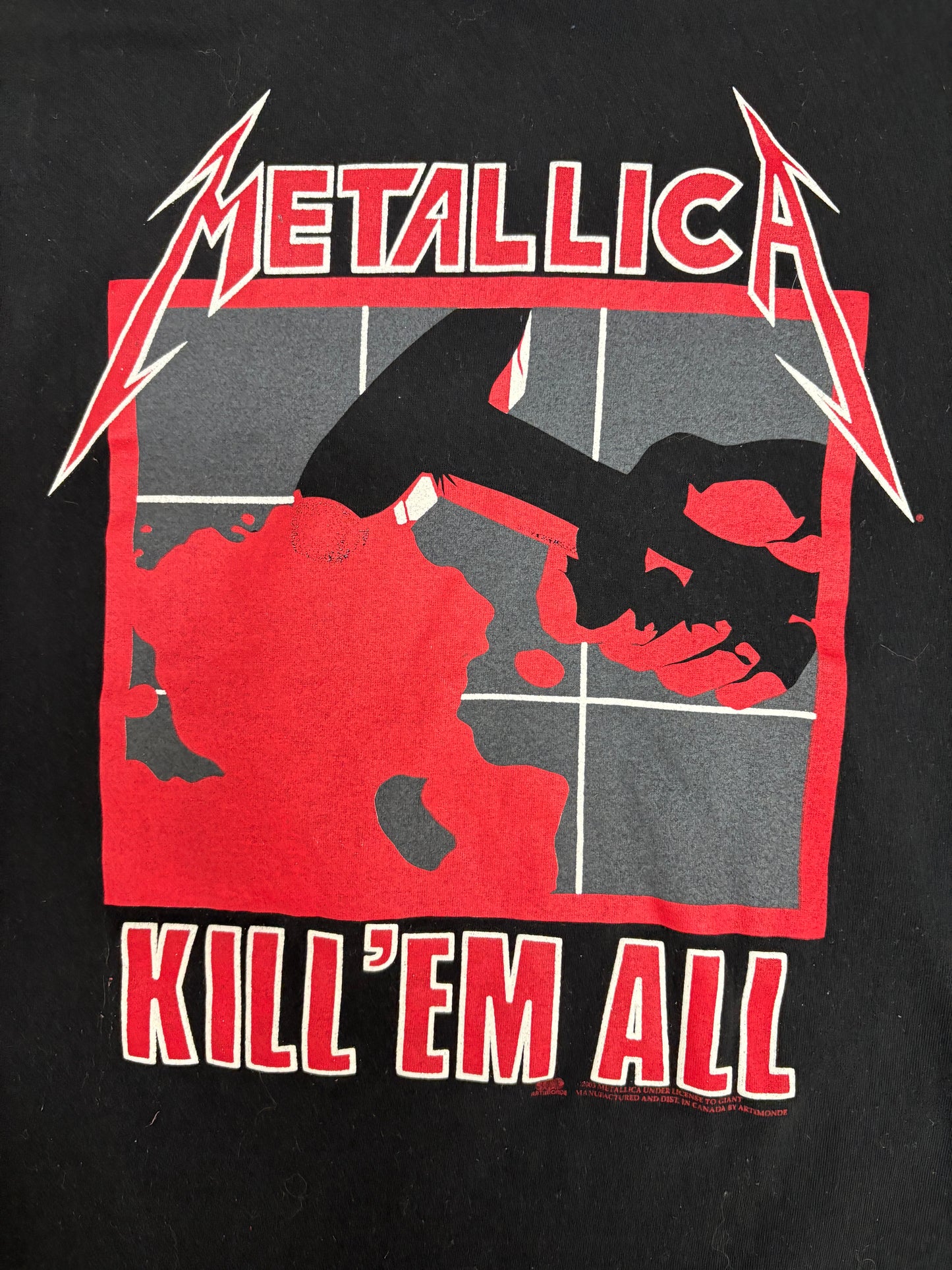 Metallica Kill 'Em All Graphic Tee | Size Small | Vintage 2000s Rock Band Black T-Shirt |