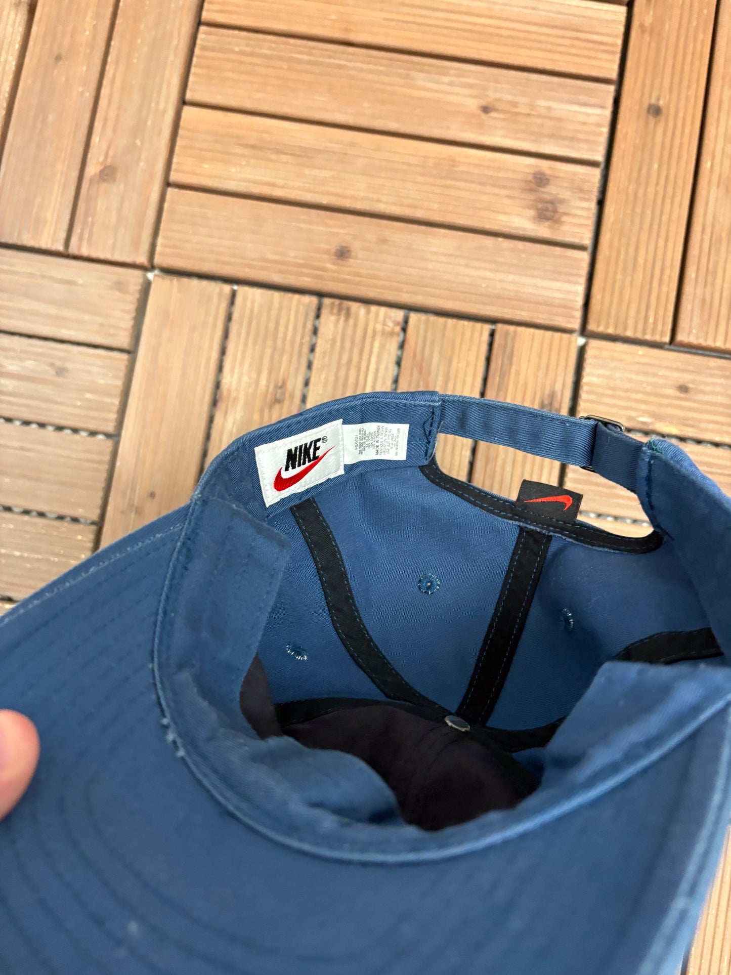 Nike Tennis Embroidered Graphic Hat | Metal Clasp | Vintage 1990s Branded Blue Cap |