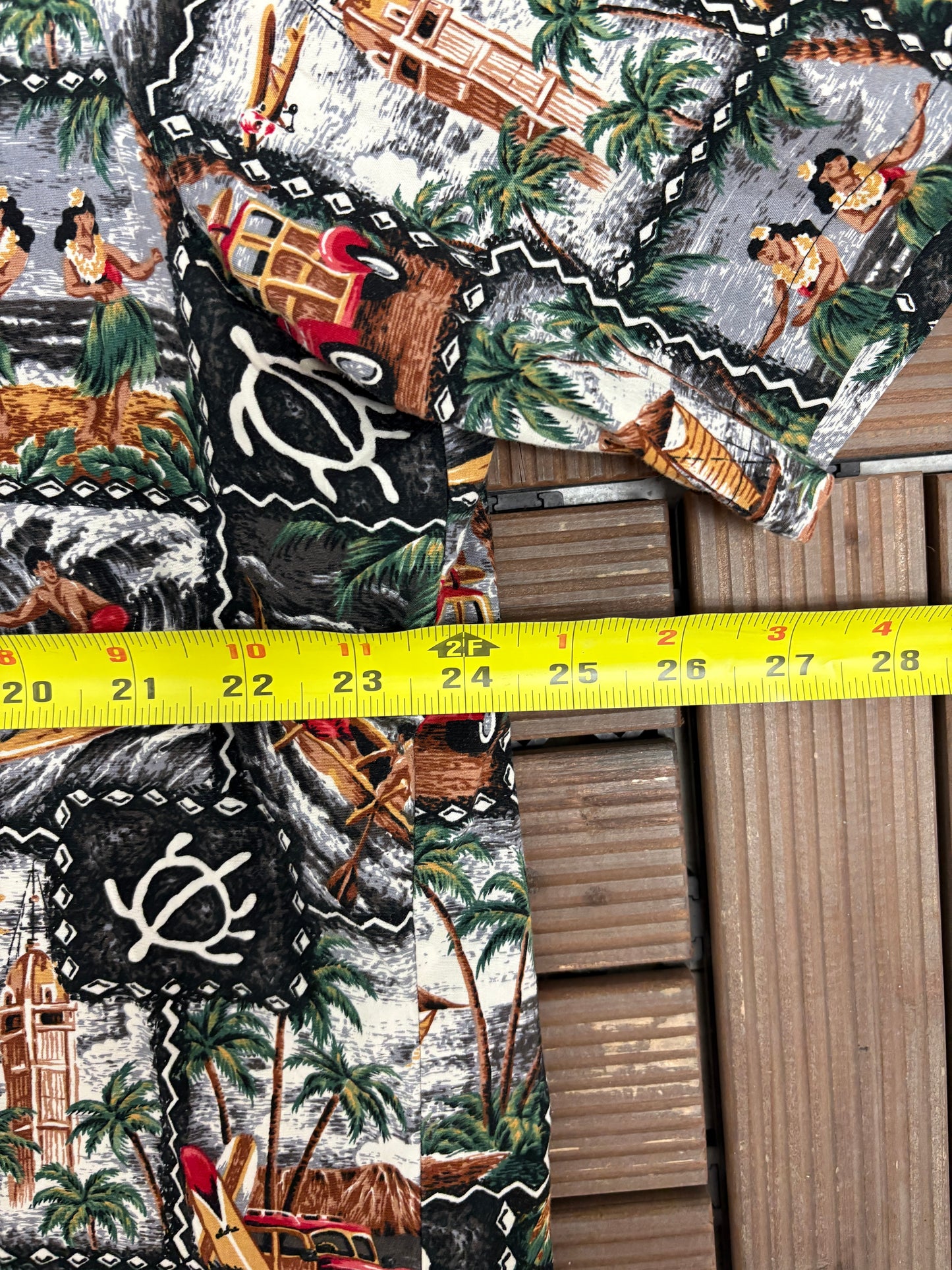 Hula & Surfing Graphic Hawaiian Shirt | Size X-Large | Vintage 1990s Scenic Hawaiian Shirt |