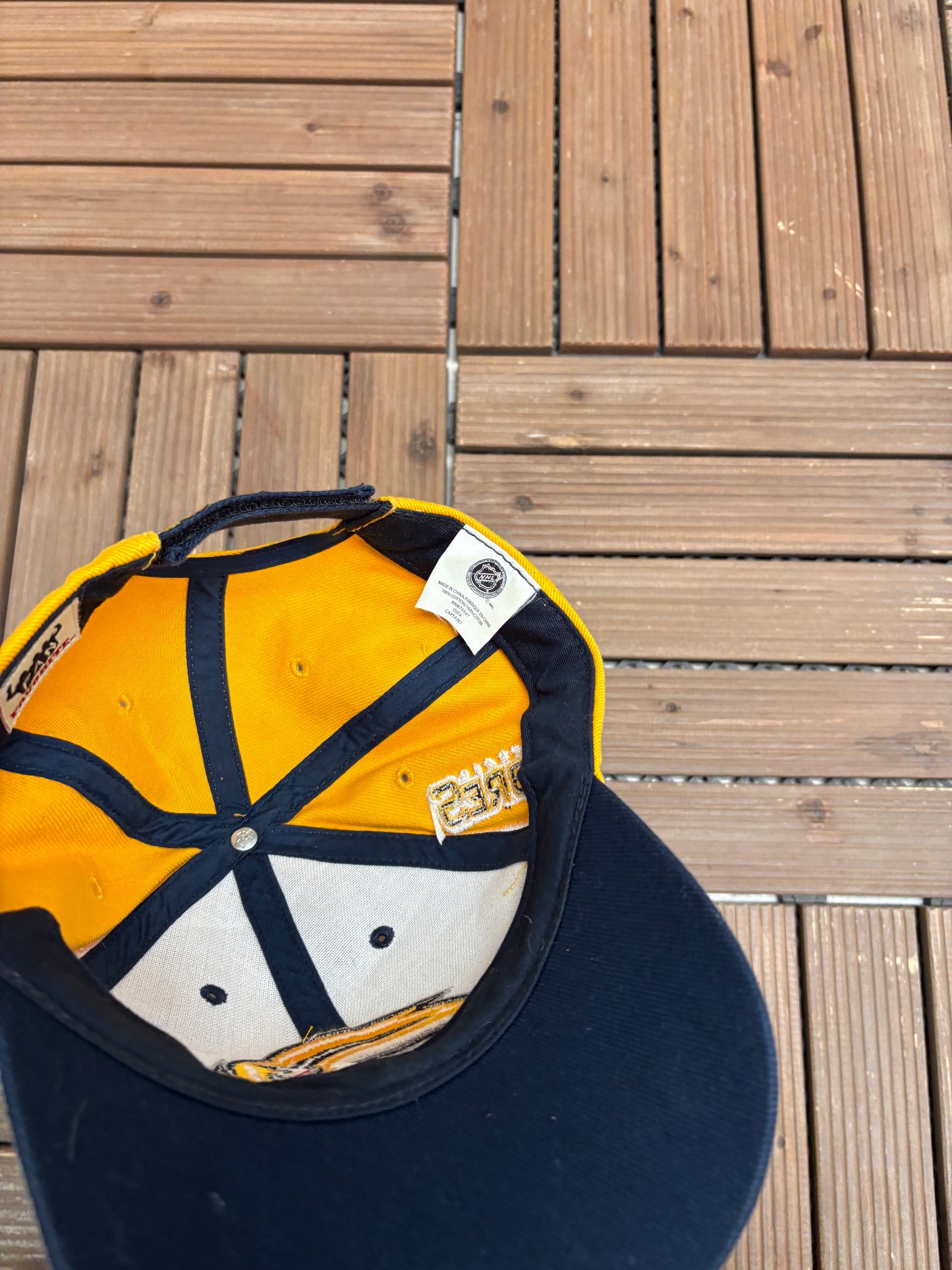 Buffalo Sabres Embroidered Graphic Hat | Strap Back | Vintage 2000s NHL Hockey Blue Cap |