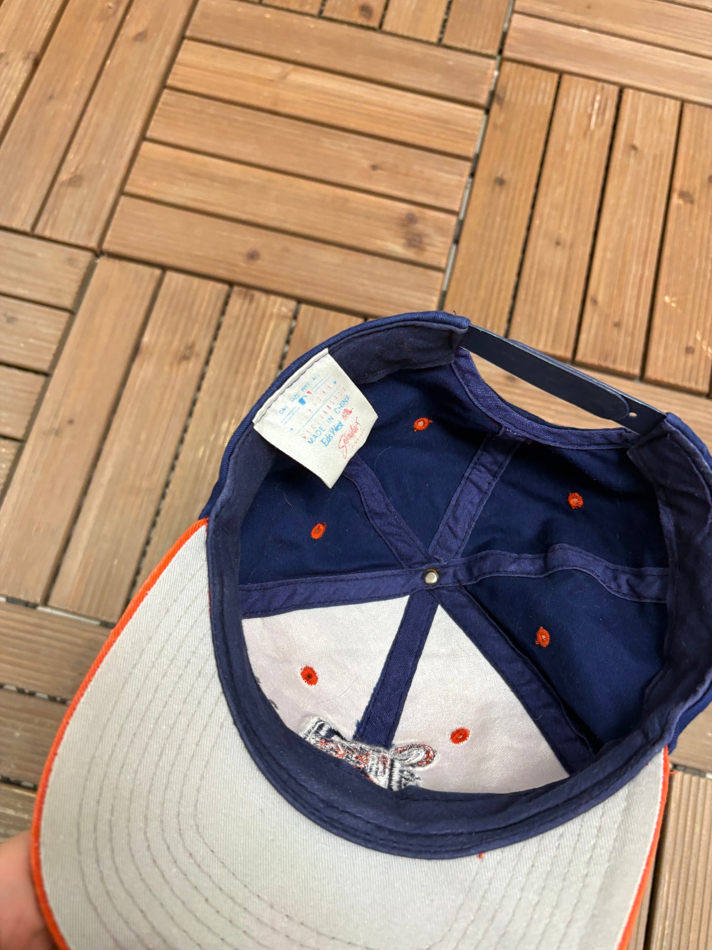 Detroit Tigers Embroidered Graphic Hat | Snap Back | Vintage 2000s MLB Baseball Blue Cap |