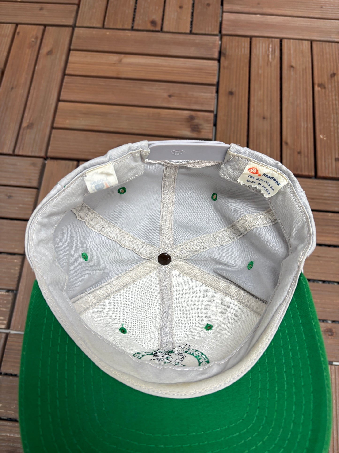 Boston Celtics Embroidered Graphic Hat | Snap Back | Vintage 2000s NBA Basketball Grey Cap |