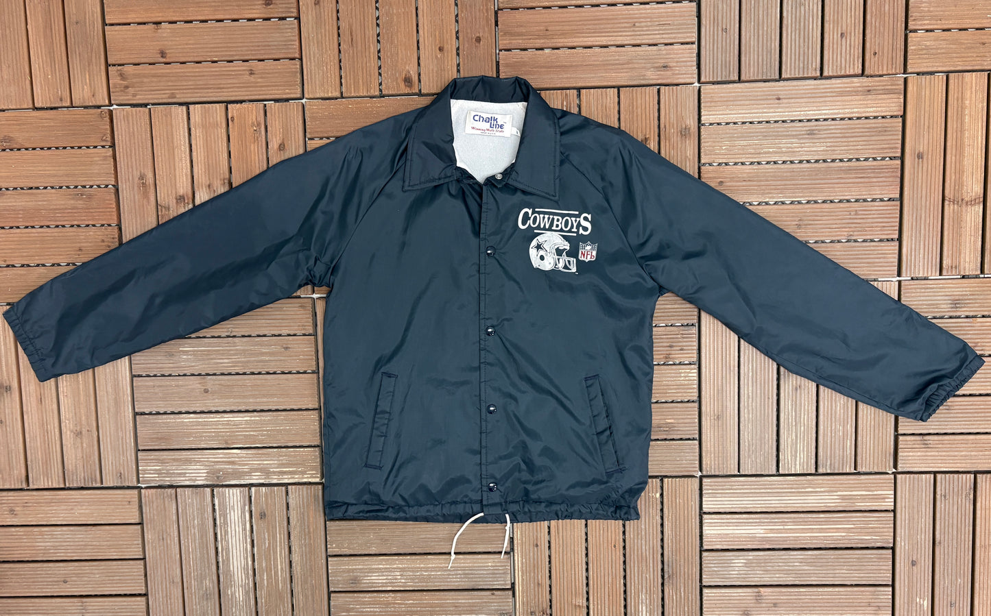 Dallas Cowboys Graphic Jacket | Size Small | Vintage 1980s NFL Football Blue Jacket |