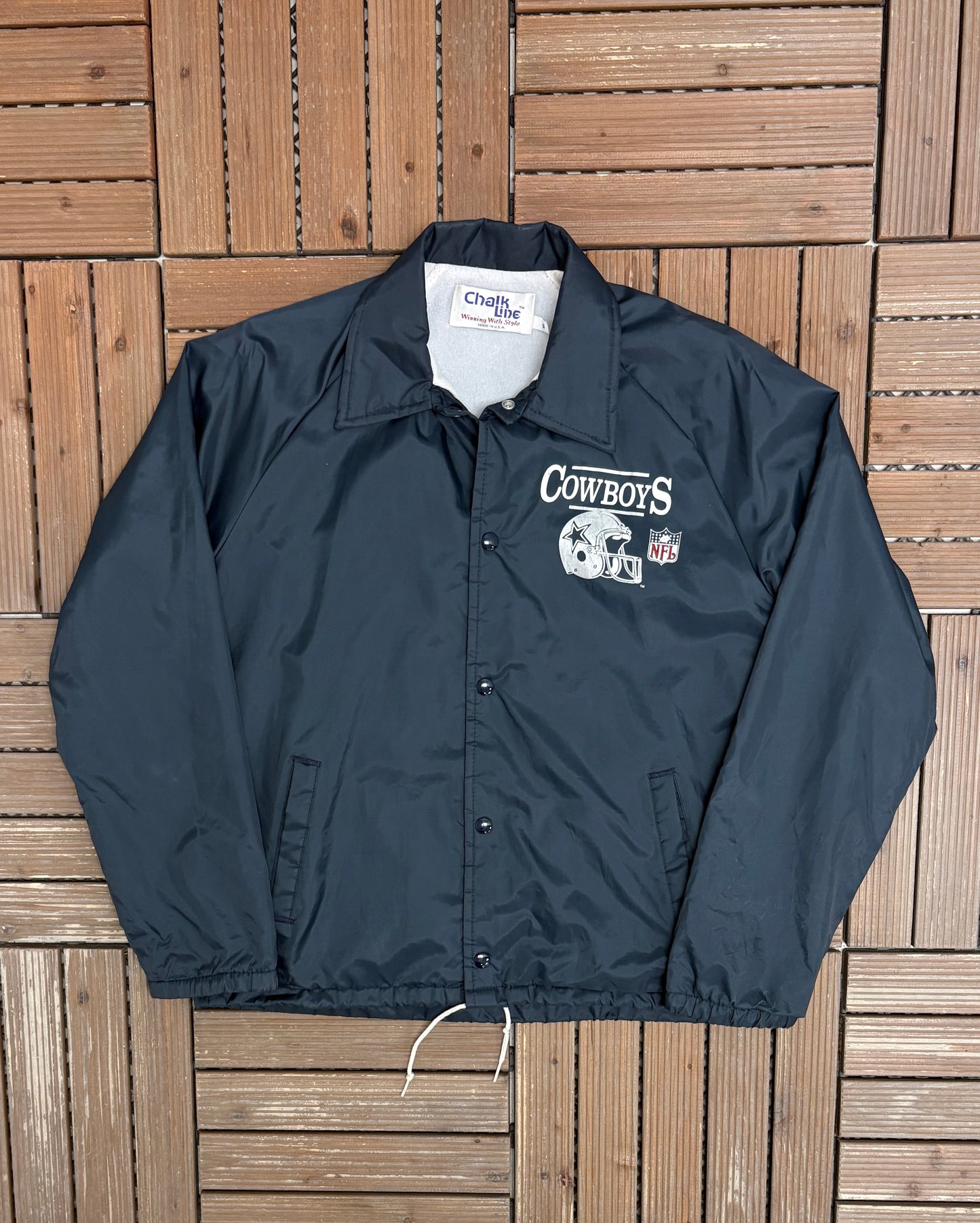 Dallas Cowboys Graphic Jacket | Size Small | Vintage 1980s NFL Football Blue Jacket |