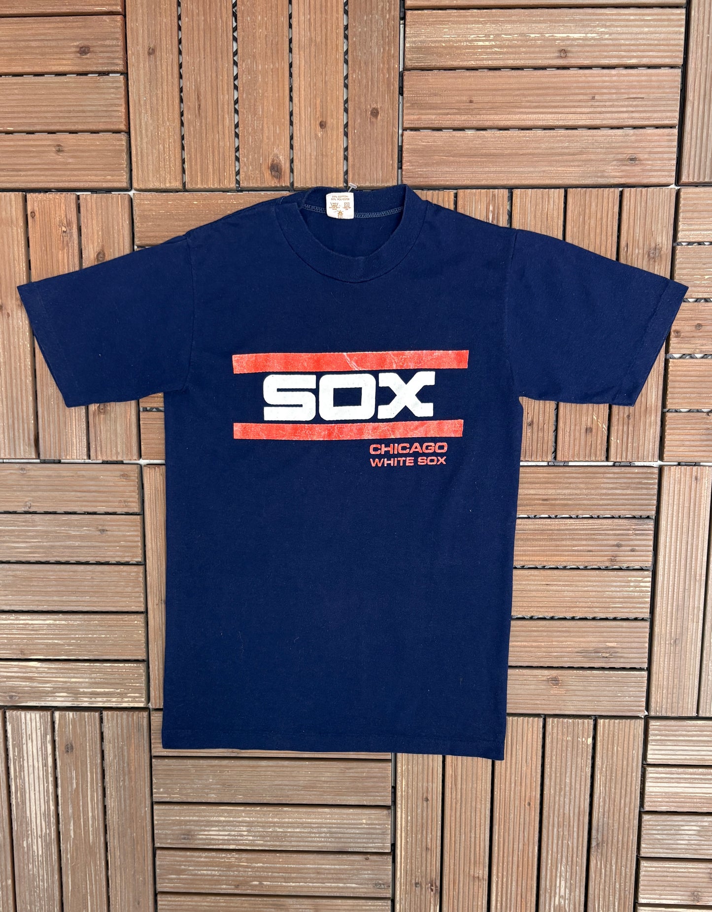 Chicago White Sox Graphic Tee | Size Small | Vintage 1980s MLB Baseball Blue T-Shirt |