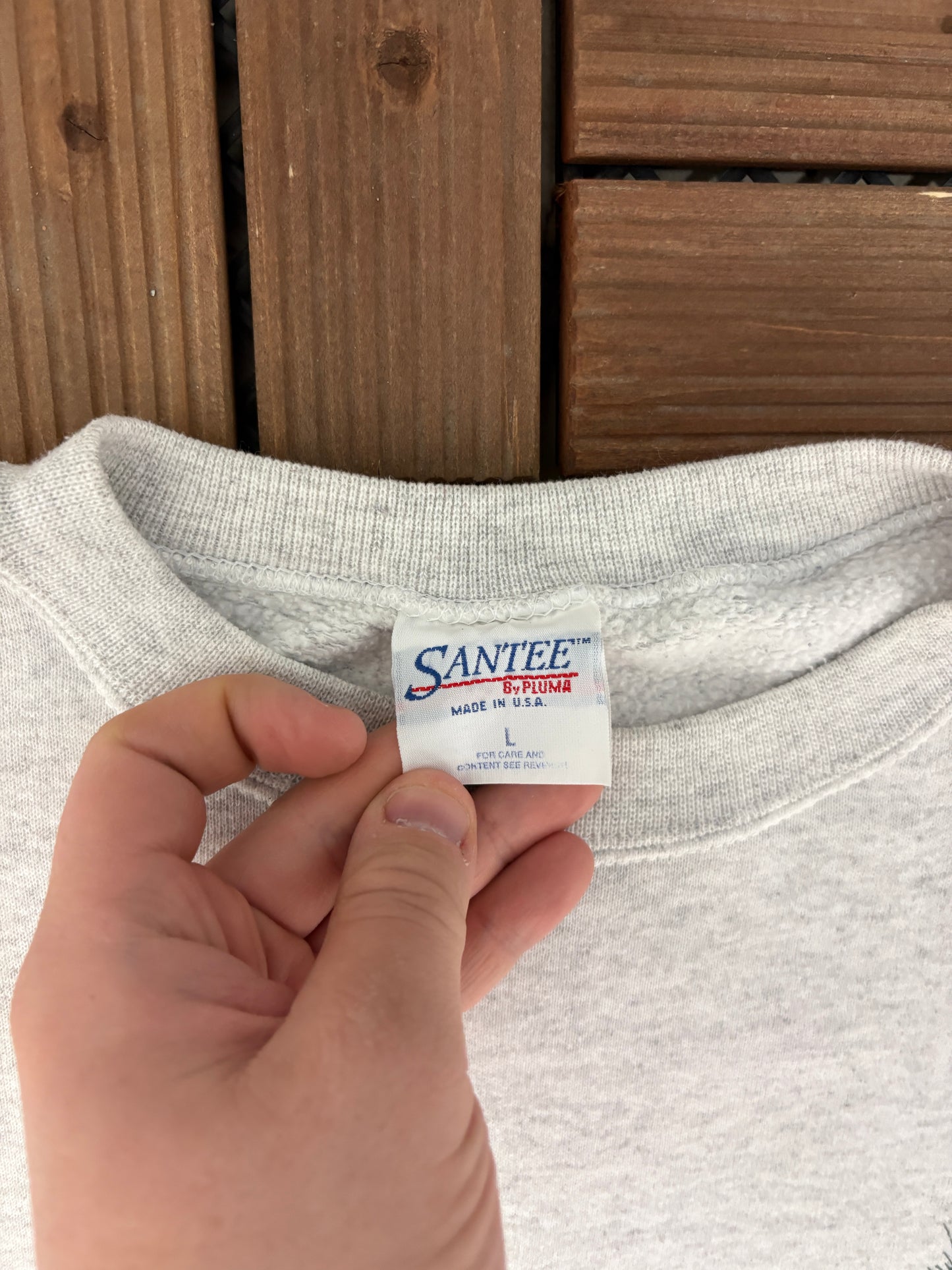 Crow Wing County Fair Graphic Crewneck | Size Large | Vintage 1990s Promotional Grey Sweater |