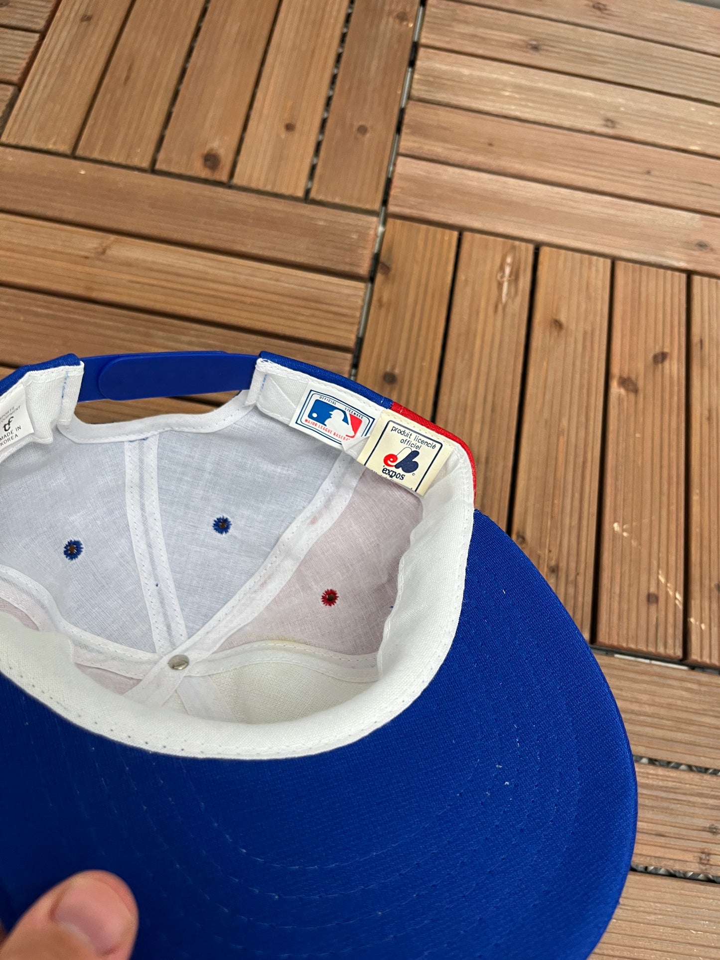 Montreal Expos Embroidered Graphic Hat | Snap Back | Vintage 1990s MLB Baseball White Cap |