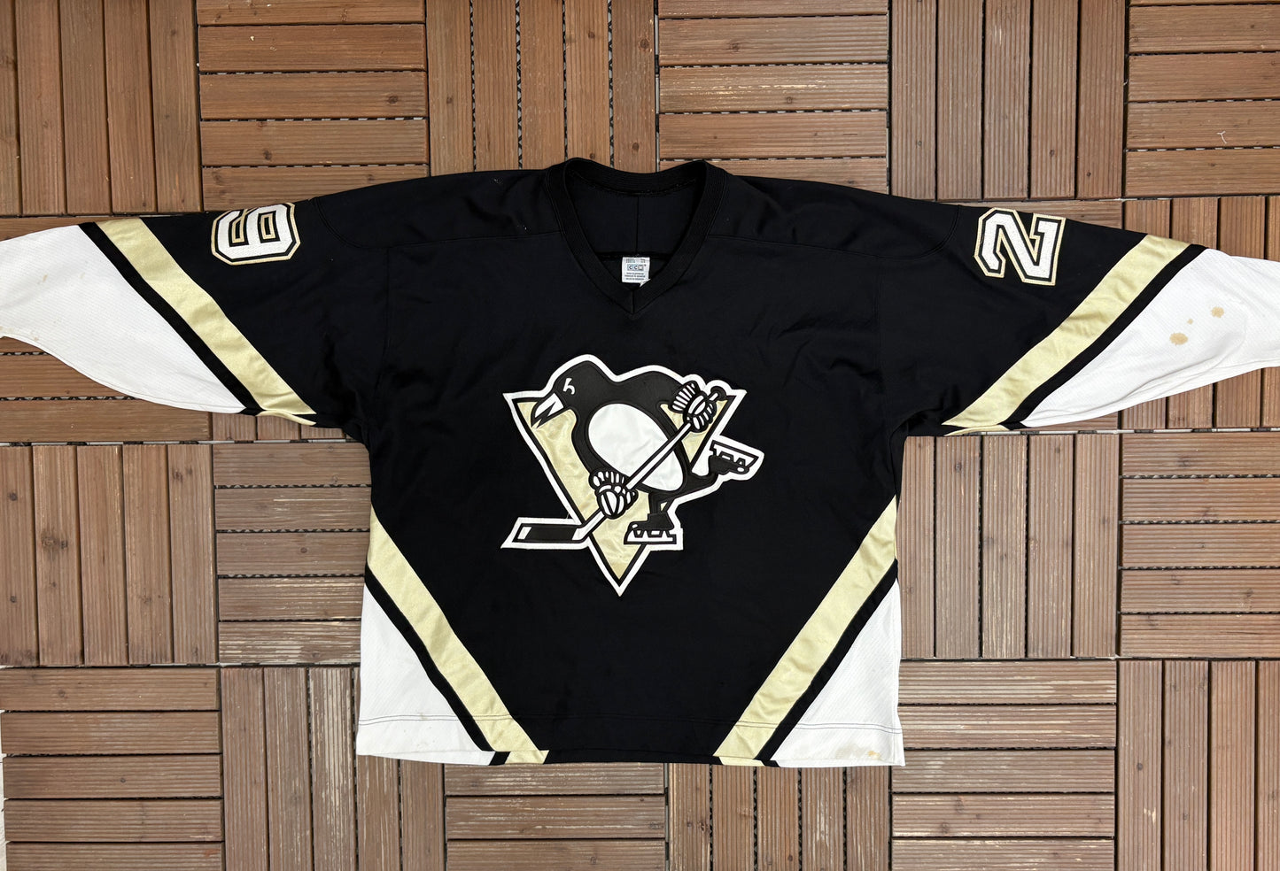 Pittsburgh Penguins Marc-Andre Fleury Hockey Jersey | Size XX- Large | Vintage 2000s NHL Hockey Black Jersey |