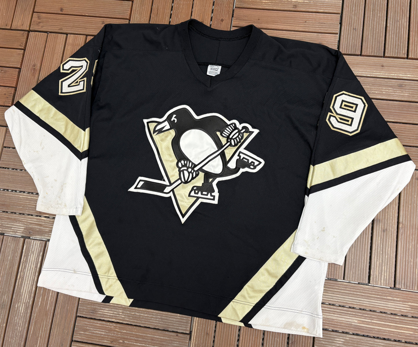 Pittsburgh Penguins Marc-Andre Fleury Hockey Jersey | Size XX- Large | Vintage 2000s NHL Hockey Black Jersey |