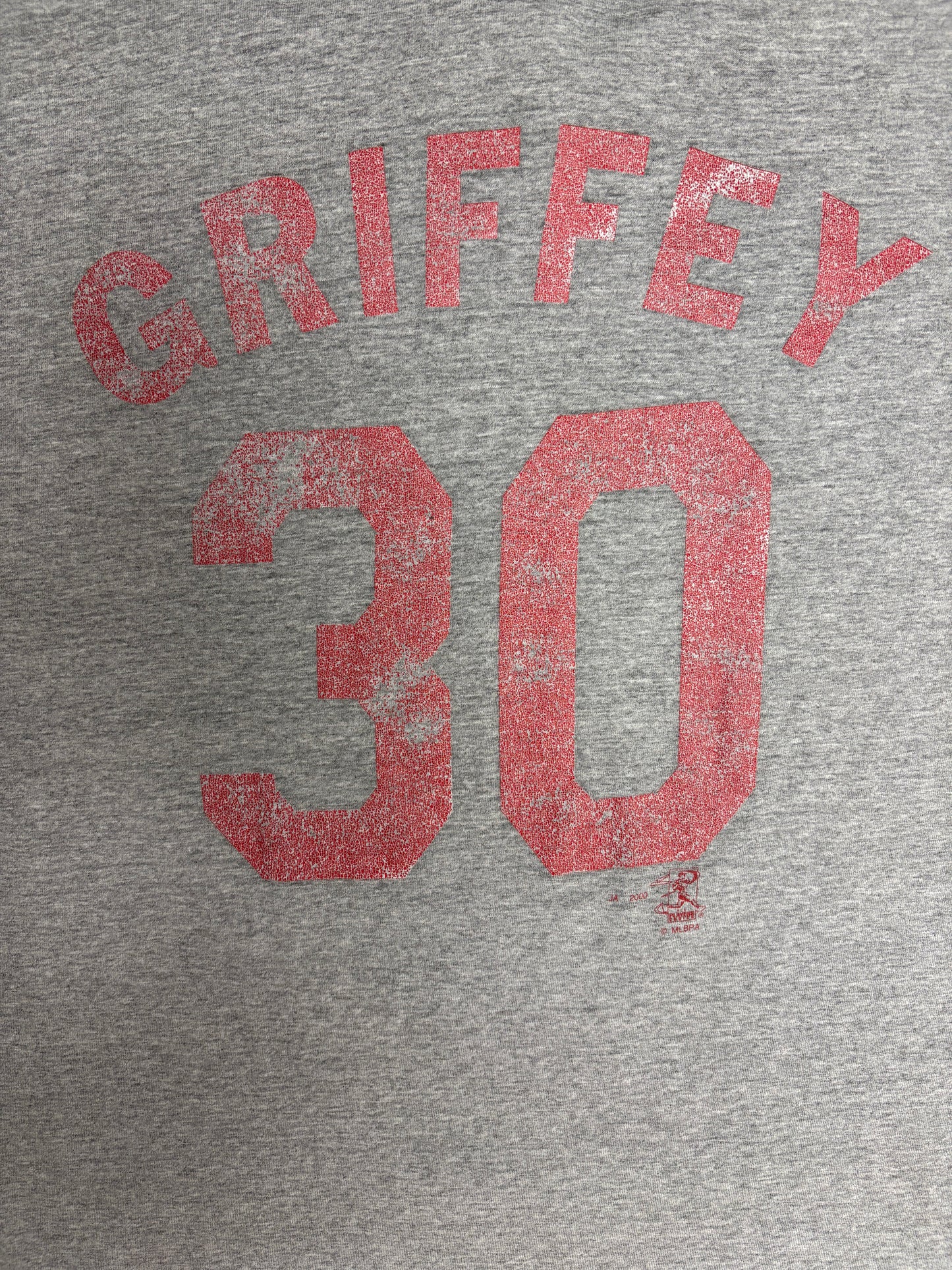 Cincinnati Reds Ken Griffey Jr. Graphic Tee | Size Large | Vintage 2000s MLB Baseball Grey T-Shirt |