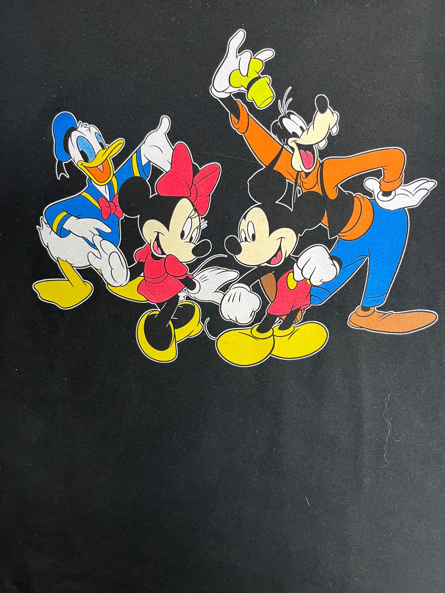 Mickey Mouse Graphic Tee | Size Medium | Vintage 1990s Disney Cartoon Black T-Shirt |