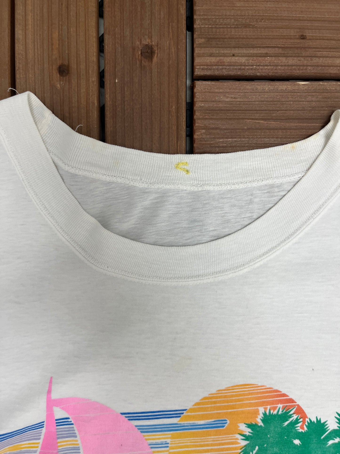 California Sailing Graphic Tee | Size Large | Vintage 1990s Tourist Promotional White T-Shirt |