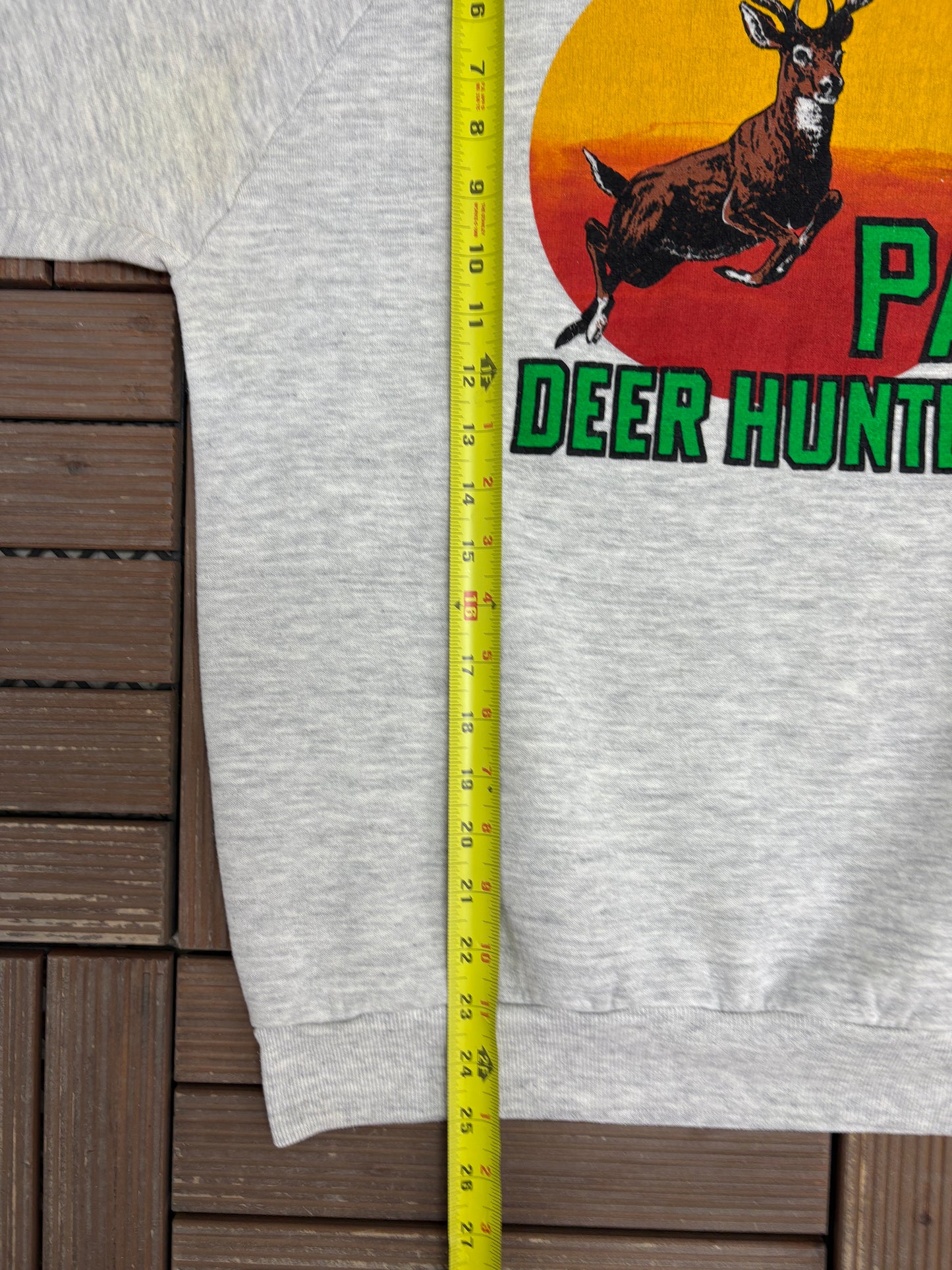 Pennsylvania Deer Hunter Graphic Crewneck | Size X-Large | Vintage 1980s Animal Graphic Grey Sweater |