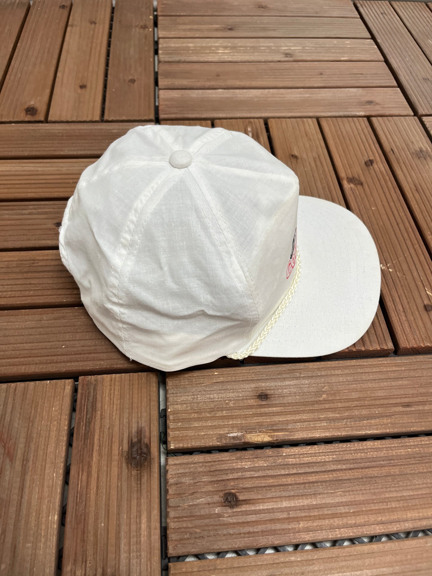 1st Burn Aid Golf Classic Graphic Hat | Snap Back | Vintage 1990s Golf White Cap |