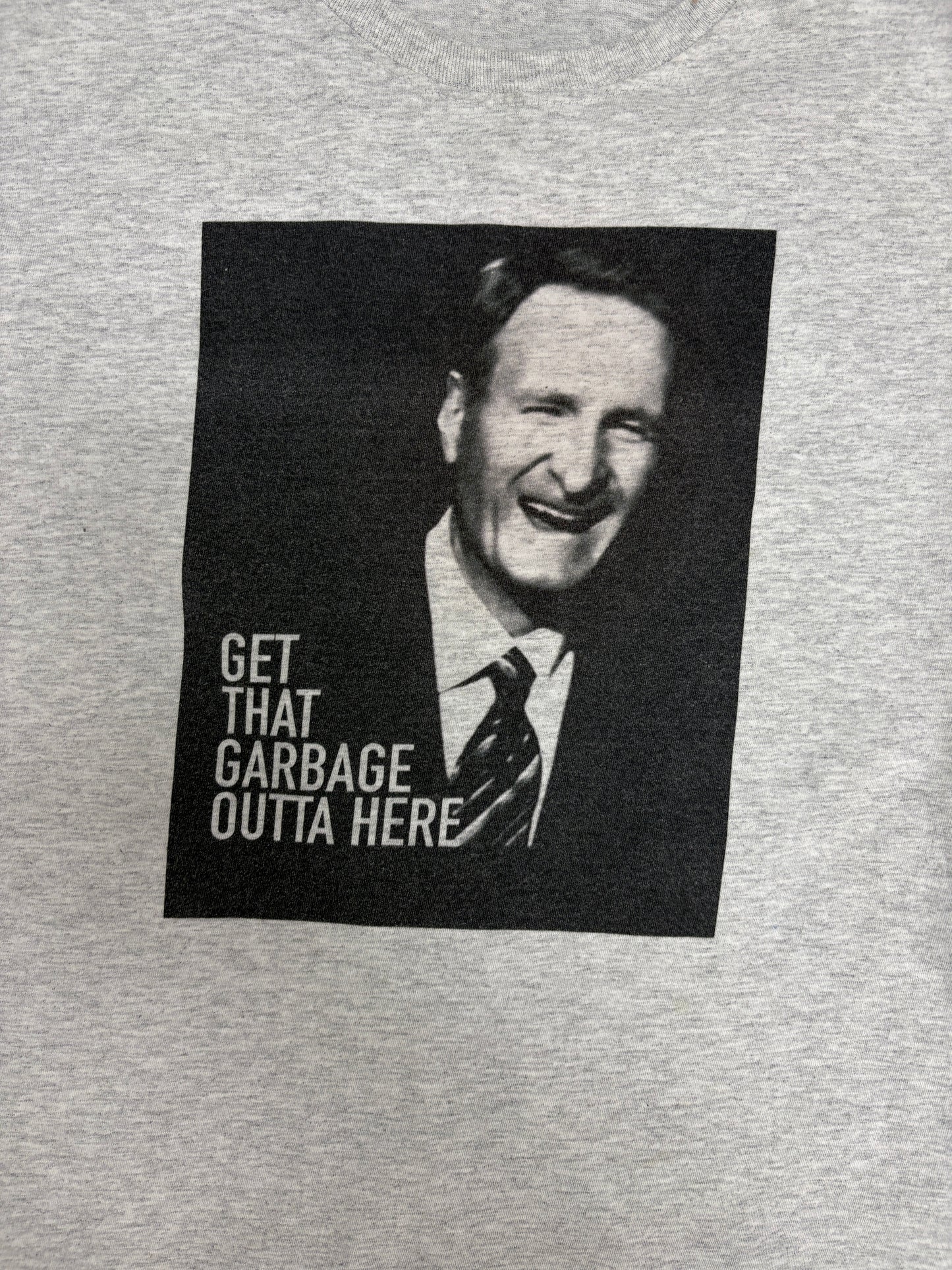 Jack Armstrong Get That Garbage Outta Here Graphic Tee | Size Large | Promotional NBA Basketball Grey T-Shirt |