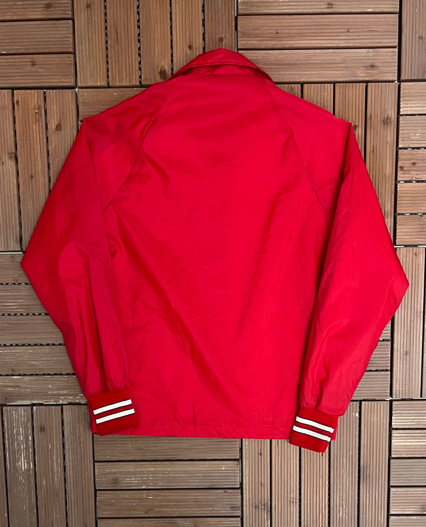 Budweiser Quality Assurance Graphic Jacket | Size Small | Vintage 1980s Made in USA Red Coat |