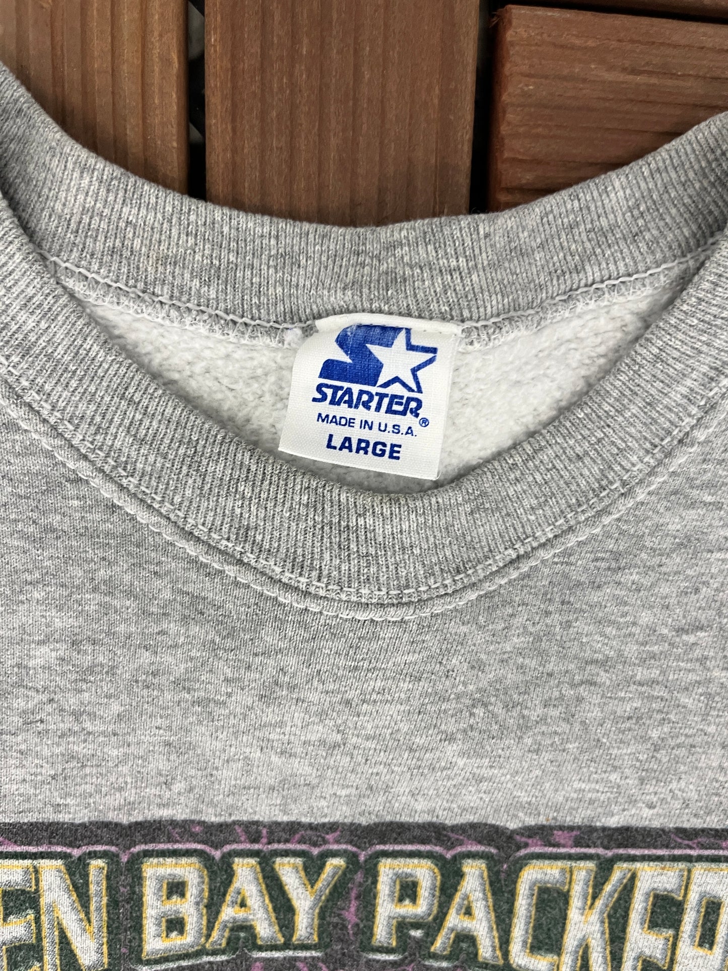 Green Bay Packers Super Bowl XXXI Champions Graphic Crewneck | Size Large | Vintage 1990s NFL Football Grey Sweater |