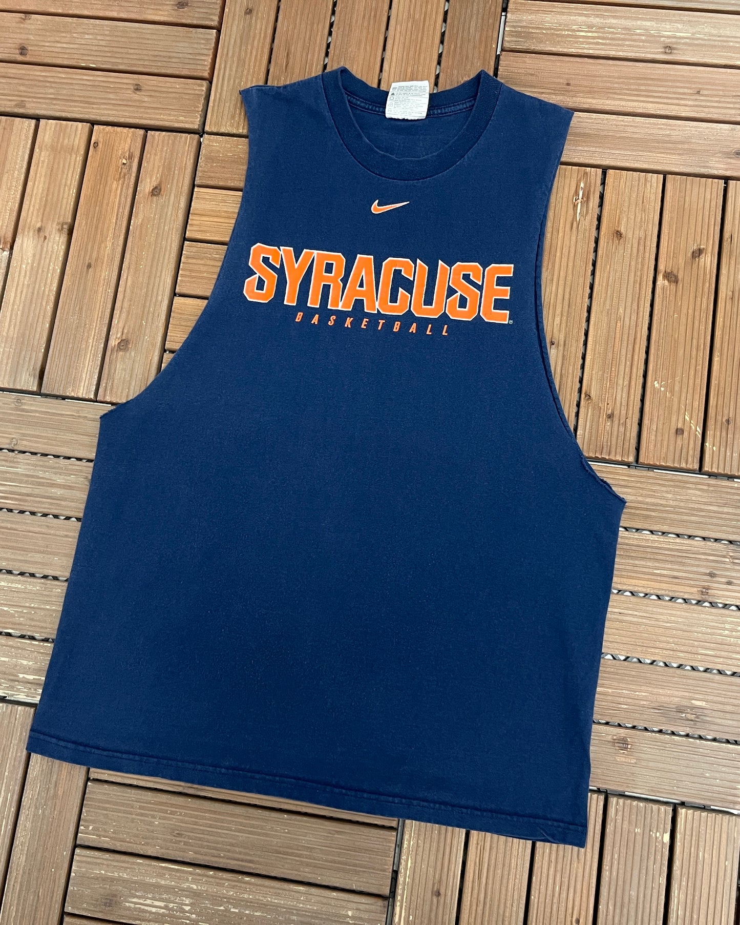 Syracuse Orange Basketball Nike Graphic Tee | Size Medium | Vintage 2000s Blue College Tank Top |