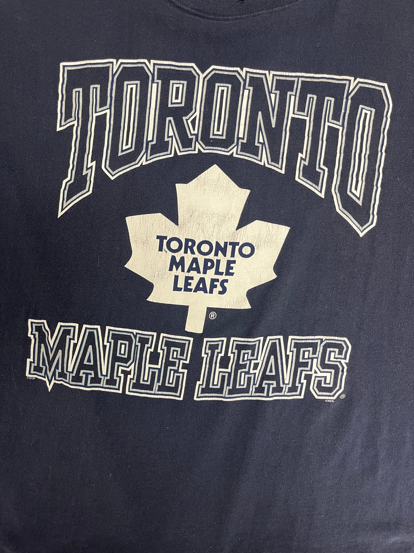 Toronto Maple Leafs Graphic Tee | Size X-Large | Vintage 2000s NHL Hockey Blue T-Shirt |