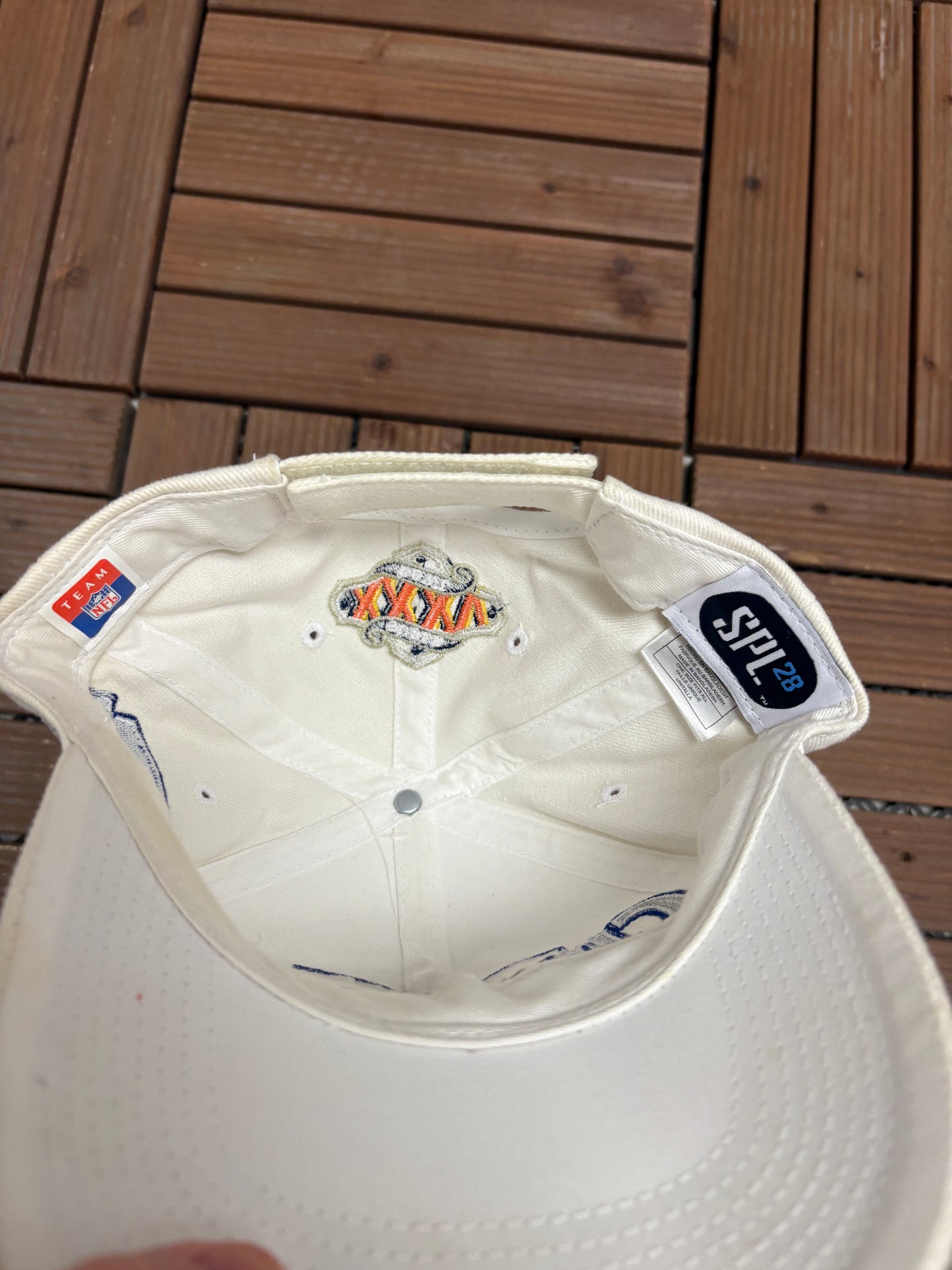 New York Giants Conference Champions Graphic Hat | Strap Back | Vintage 2000s NFL Football White Cap |