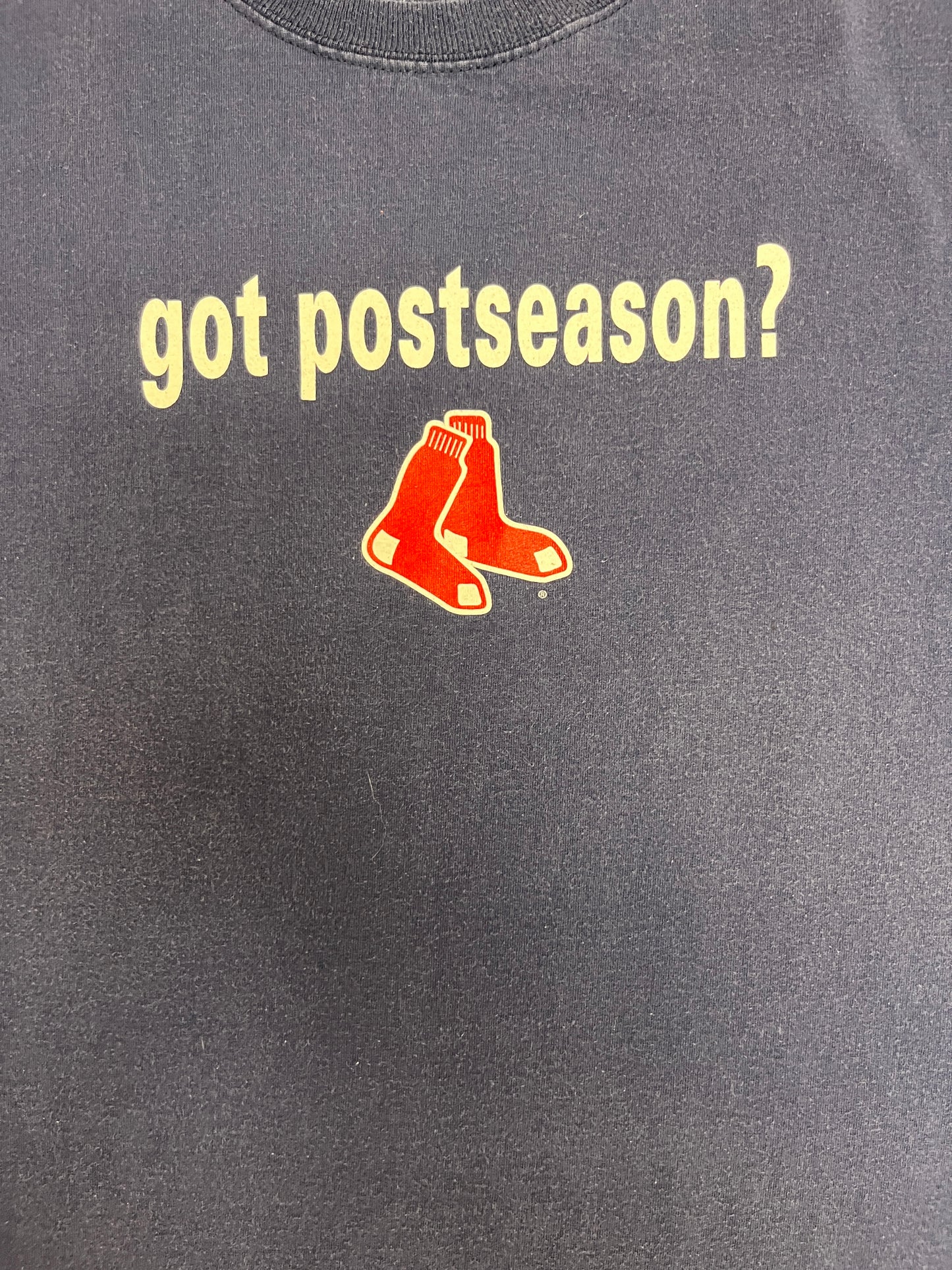 Boston Red Sox Got Postseason? Graphic Tee | Size XX-Large | Vintage 2000s MLB Baseball Blue T-Shirt |