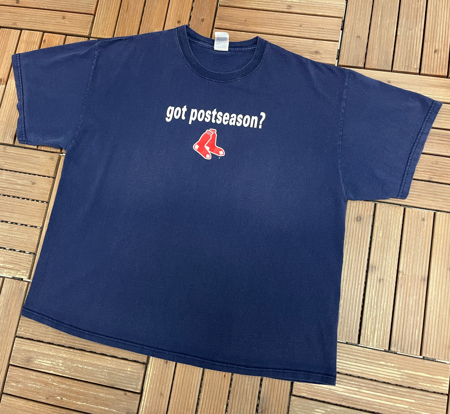 Boston Red Sox Got Postseason? Graphic Tee | Size XX-Large | Vintage 2000s MLB Baseball Blue T-Shirt |