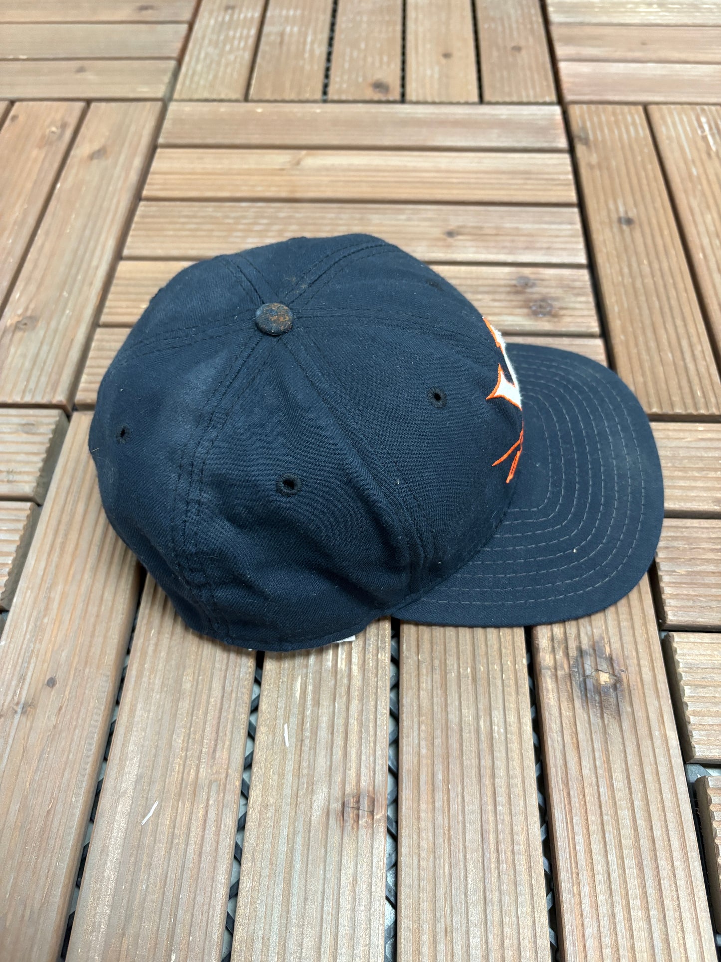 Virginia Cavaliers Graphic Hat | Snap Back | Vintage 1990s Made in USA Blue College Cap |