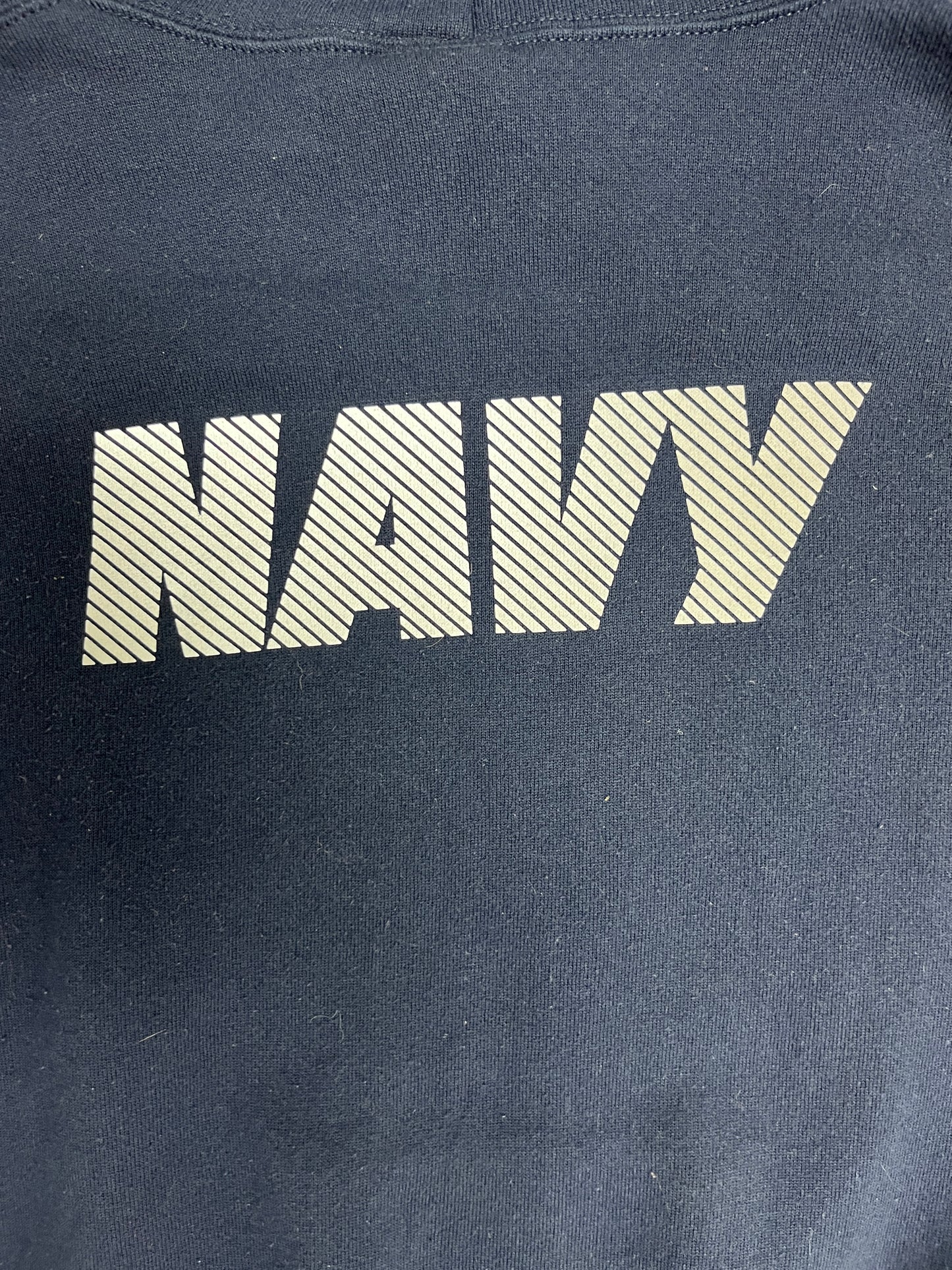 United States of America Navy Graphic Sweater | Size Large | Vintage 1990s Made in USA Blue Hoodie |
